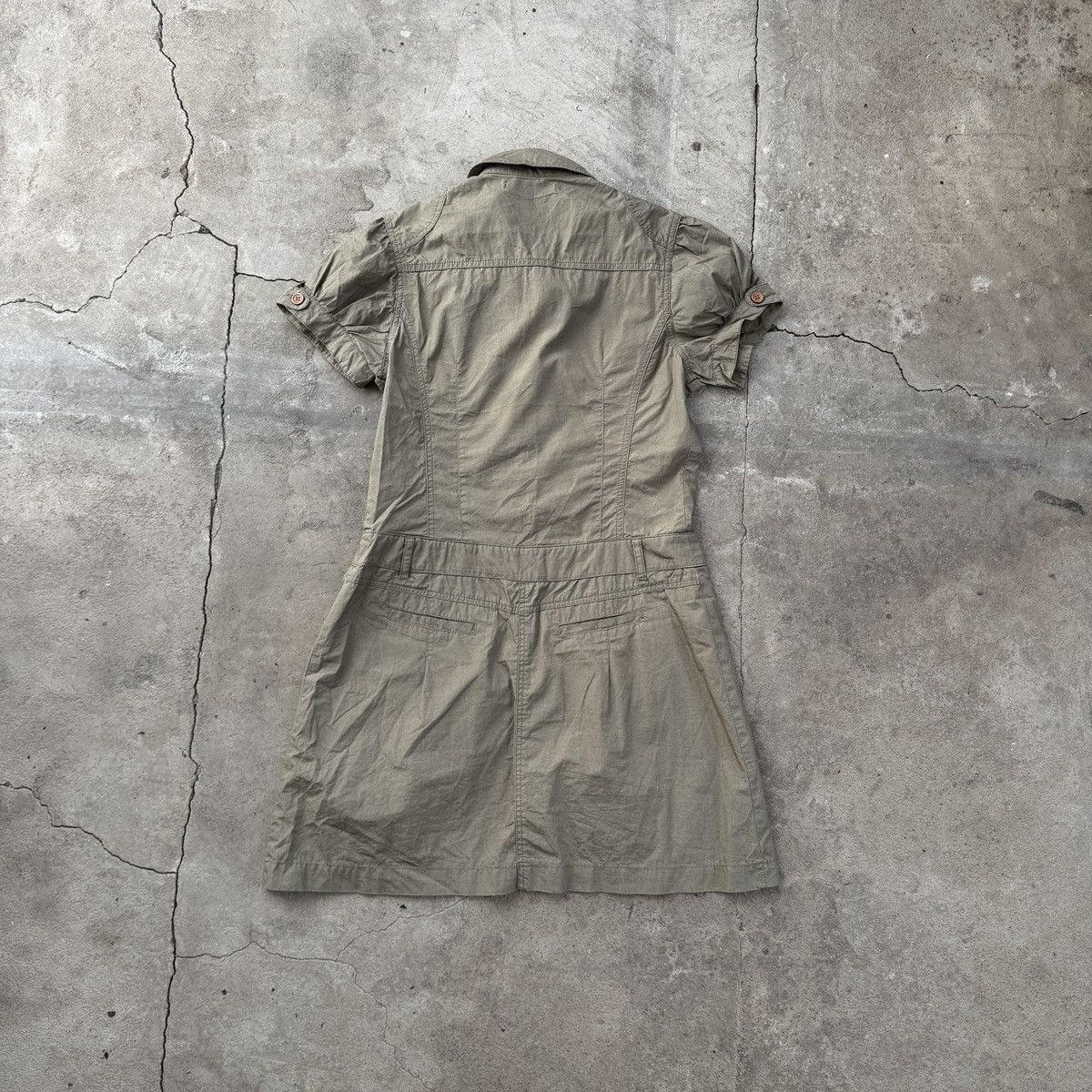 Japanese Brand 00's Xanaka japanese Khaki Midi Dress Multipocket Size M / US 6-8 / IT 42-44 - 2 Thumbnail