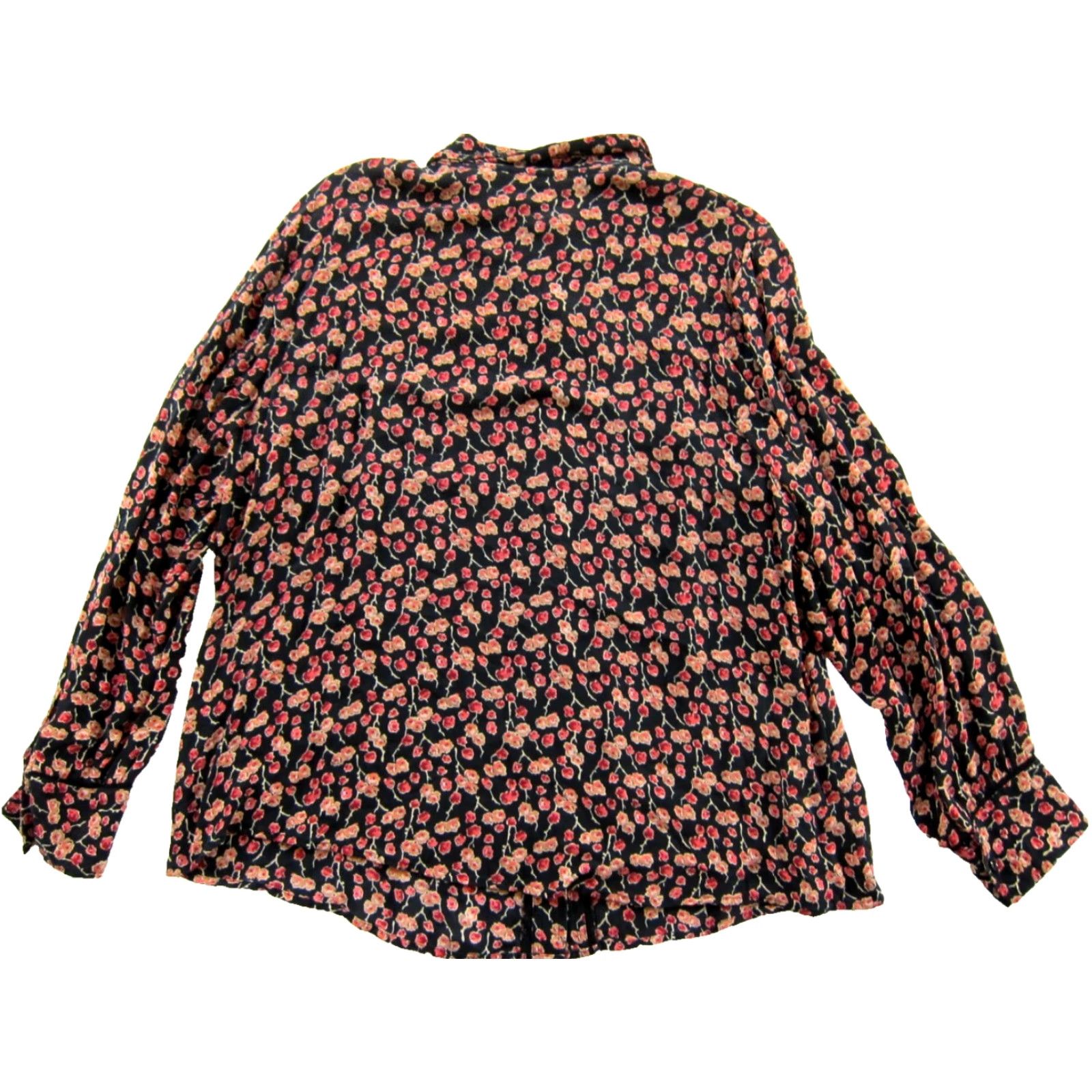 Alfani Alfani Blouse Shirt 18W Women Silk Floral Pink 100% Silk Collared Long Sleeve Button Down Size XXL / US 16-18 / IT 52-54 - 2 Thumbnail