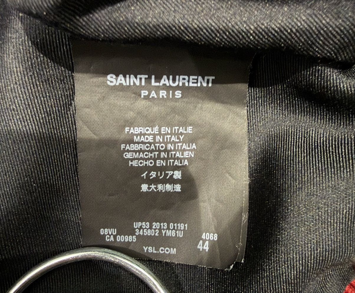 Saint Laurent Paris SS14 Blue Silk Teddy Jacket Size US S / EU 44-46 / 1 - 6 Thumbnail