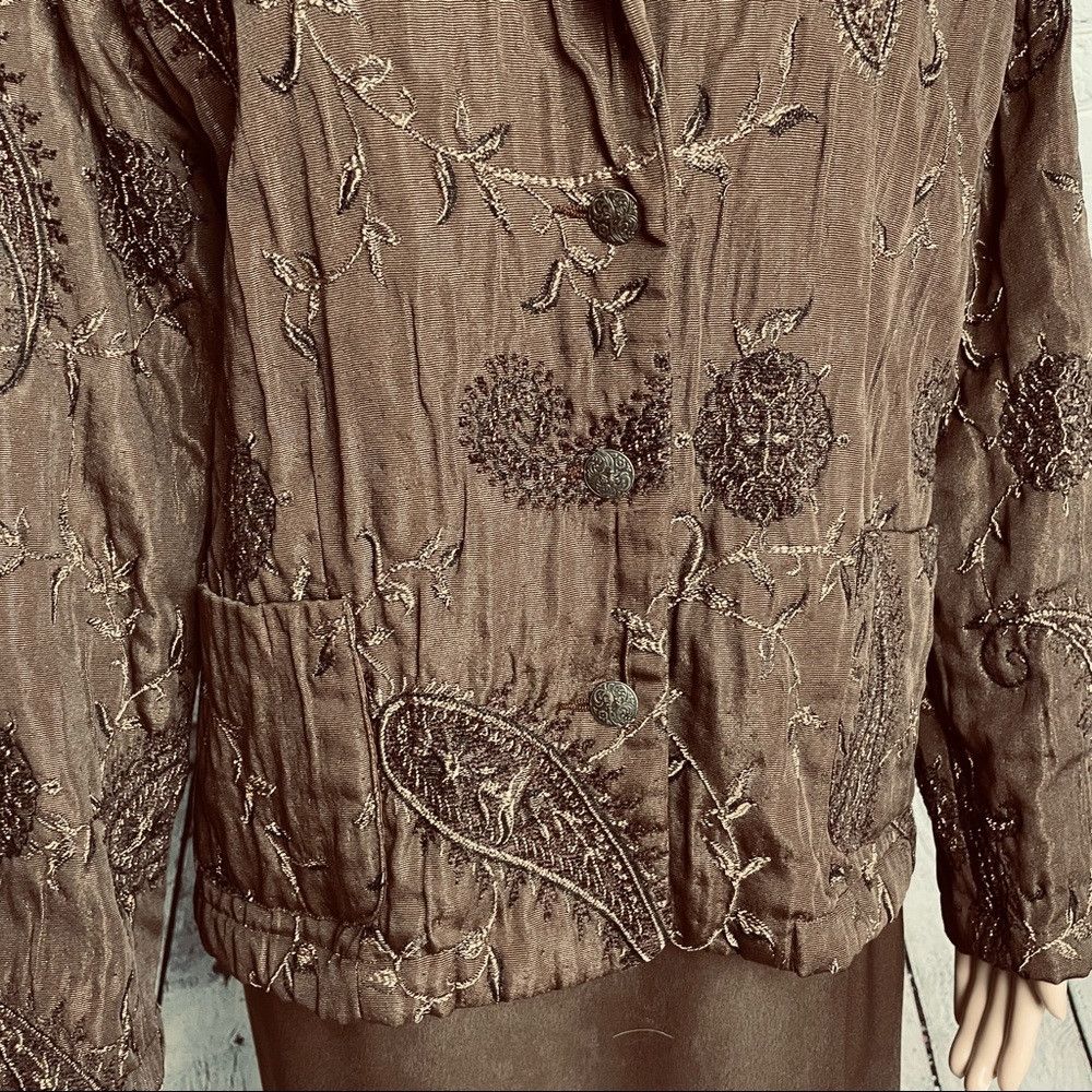 Chicos Chico's Brown Jacquard Embroidered Jacket Size 3 Size XL Size XL / US 12-14 / IT 48-50 - 9 Thumbnail