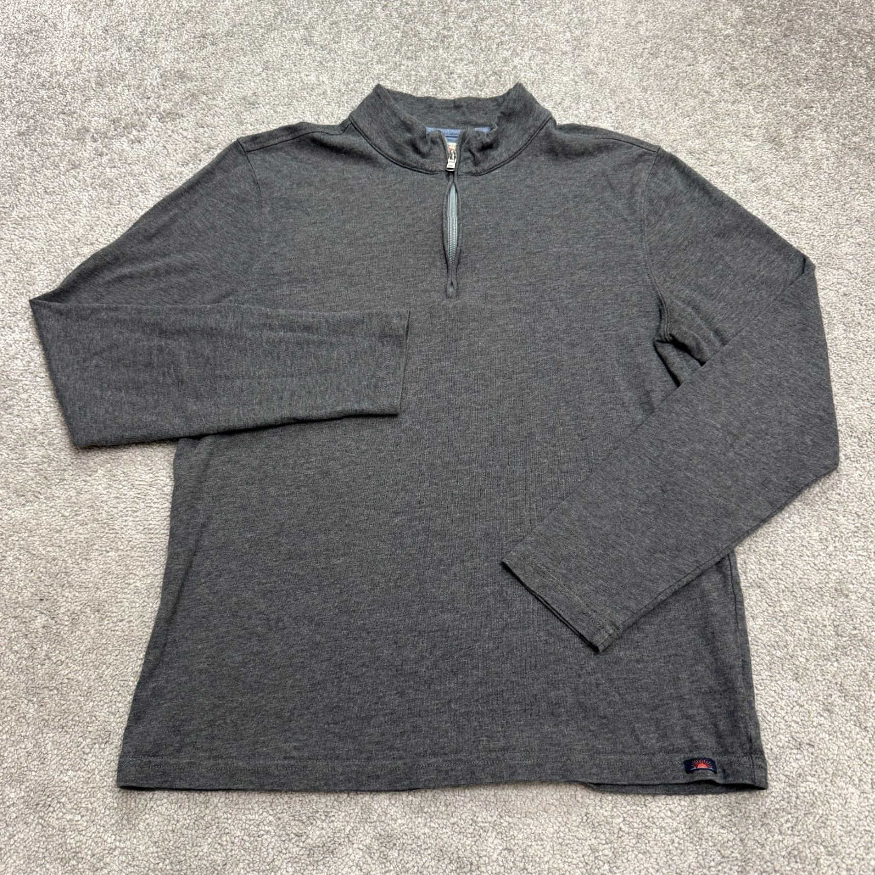 Faherty Faherty Sweatshirt Main Mens Medium Gray Cotton Modal 1/4 Zip Pullover Mock Neck Long Sleeve All Seasons Breathable Stretch Casual Winter Spring Fall Size US M / EU 48-50 / 2 - 2 Thumbnail