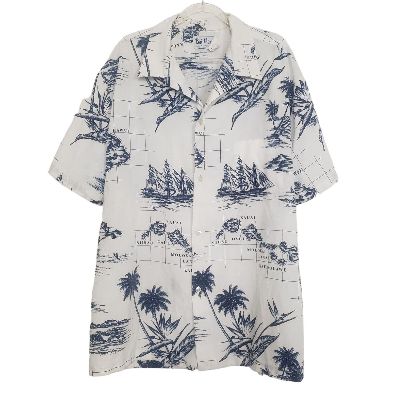 Designer Vintage Rai Nani Hawaiian Shirt Mens Size XL Ship Island Size XL / US 12-14 / IT 48-50 - 1 Thumbnail