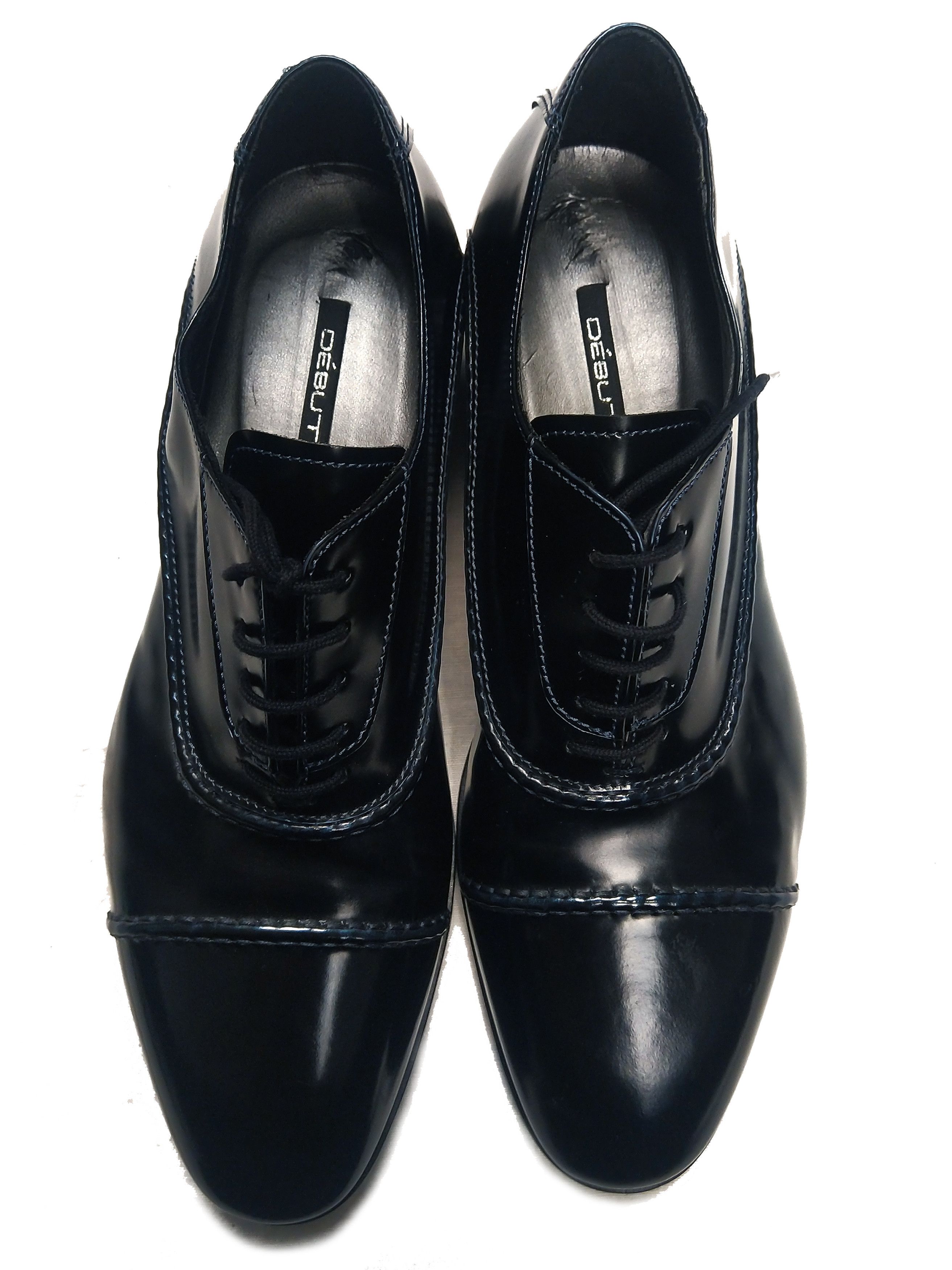 Debut Debut. Italian men's leather black shoes with blue tint Size US 7.5 / EU 40-41 - 4 Thumbnail
