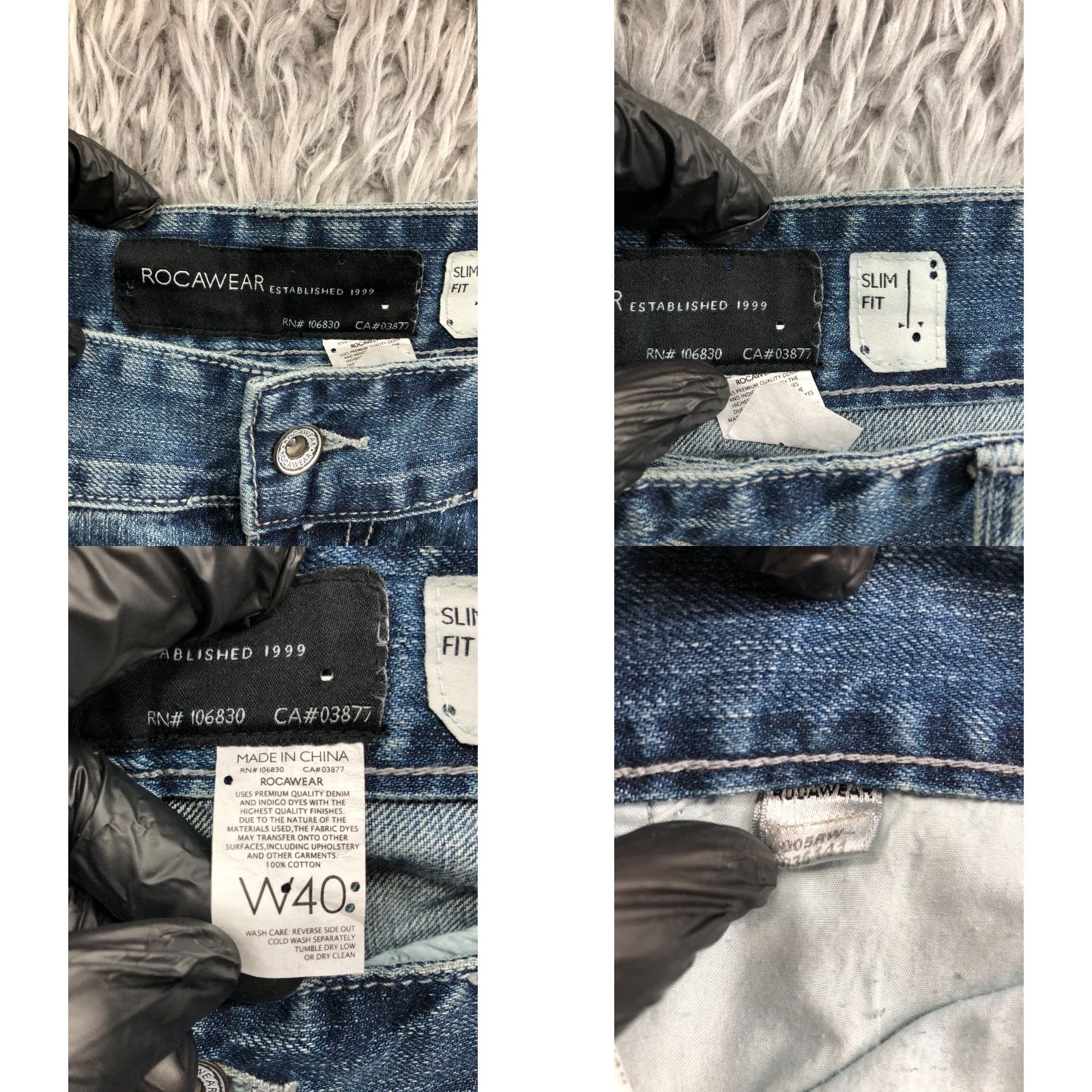 Rocawear Adrenaline Slim Fit Jeans Men 40 Vintage Hip Hop Streetwear Y2K NWT Rocawear Jeans Slim Fit Blue 40 Mens Straight Denim 5-Pocket