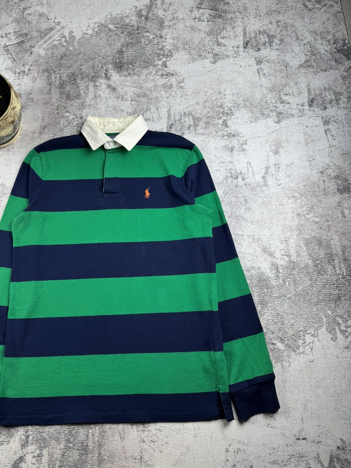 Polo Ralph Lauren Vintage 90S Polo Ralph Lauren Striped Green Retro OldMoney Pullover Longsleeve Size US S / EU 44-46 / 1 - 3 Thumbnail