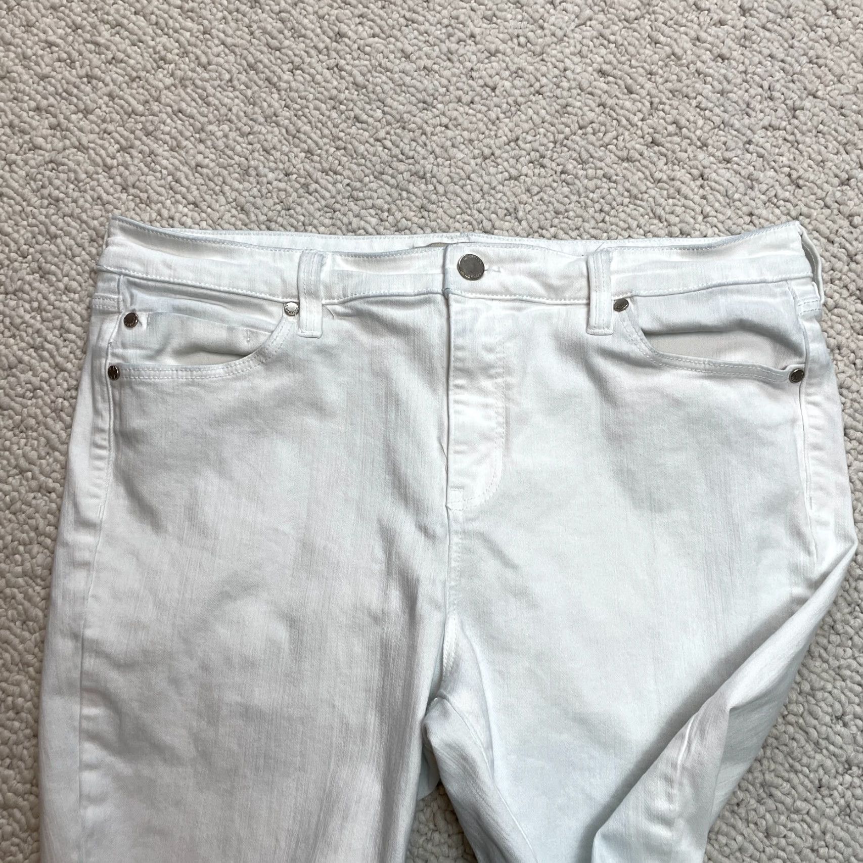 Vintage Liverpool Jeans Womens Jeans 14/32 White Skinny Mid Rise Stretch Fringes Bottoms Size 36" / US 14 / IT 50 - 7 Thumbnail