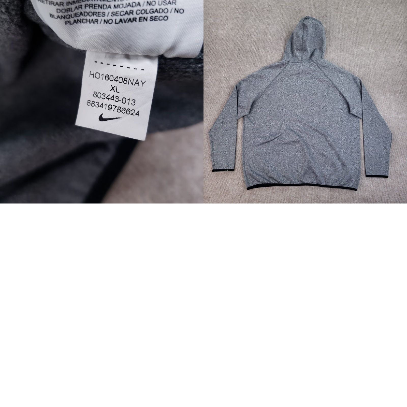 Nike Nike Hoodie Men XL Gray Orange Dri Fit Pullover Hooded Long Sleeve Center Swoosh Size US XL / EU 56 / 4 - 8 Thumbnail