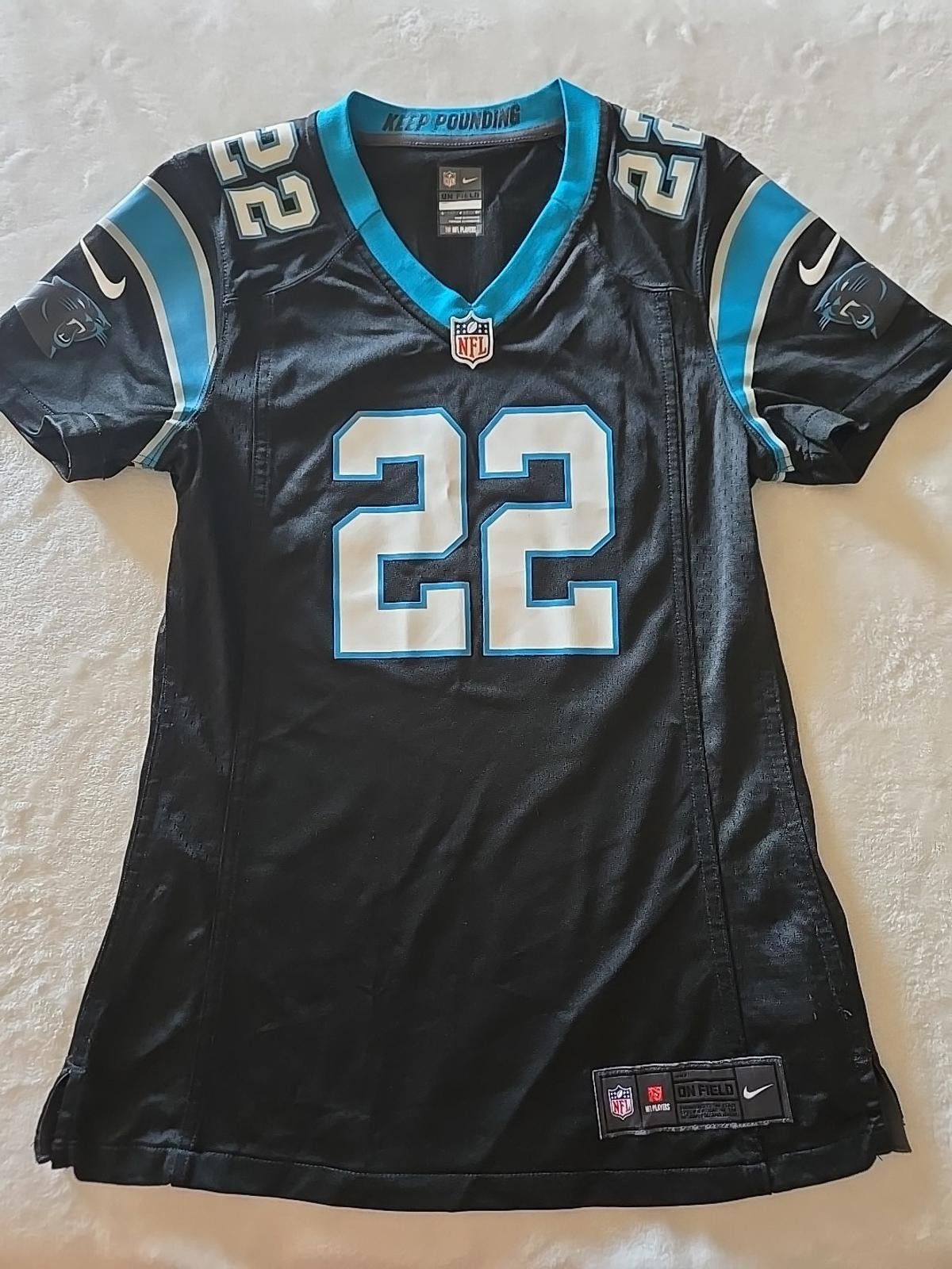 Nike Christian McCaffrey #22 NFL Panthers On Field Nike Jersey Size ONE SIZE - 1 Thumbnail