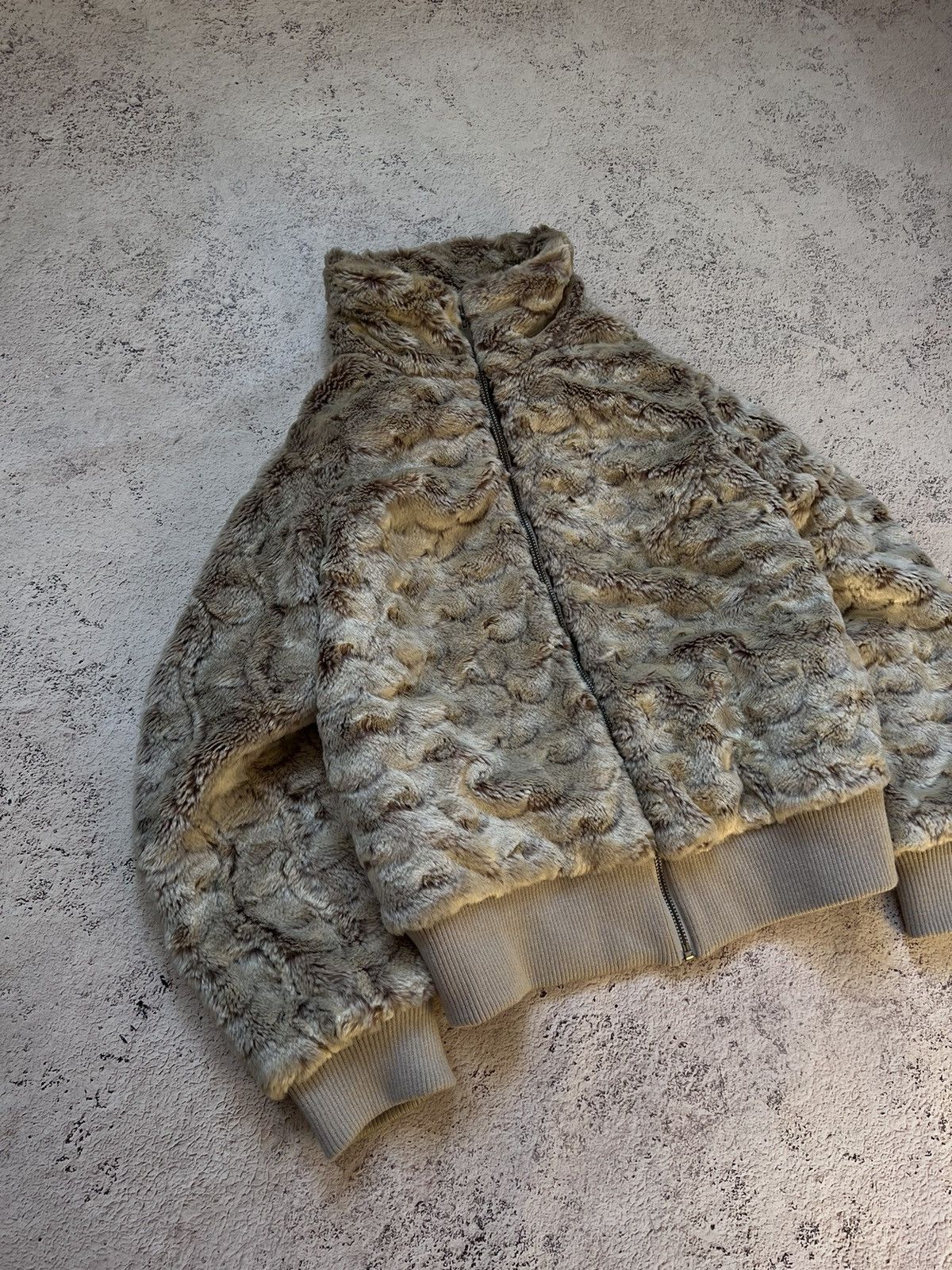 If Six Was Nine × Le Grande Bleu (L.G.B.) Y2K Vintage Full Mohair Fuzzy Faux Fur Fluffy Jacket Size M / US 6-8 / IT 42-44 - 6 Thumbnail