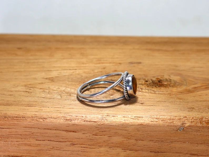 Handmade Tiger Eye 925 Sterling Silver Ring: Handmade Jewelry, Size ONE SIZE - 5 Thumbnail