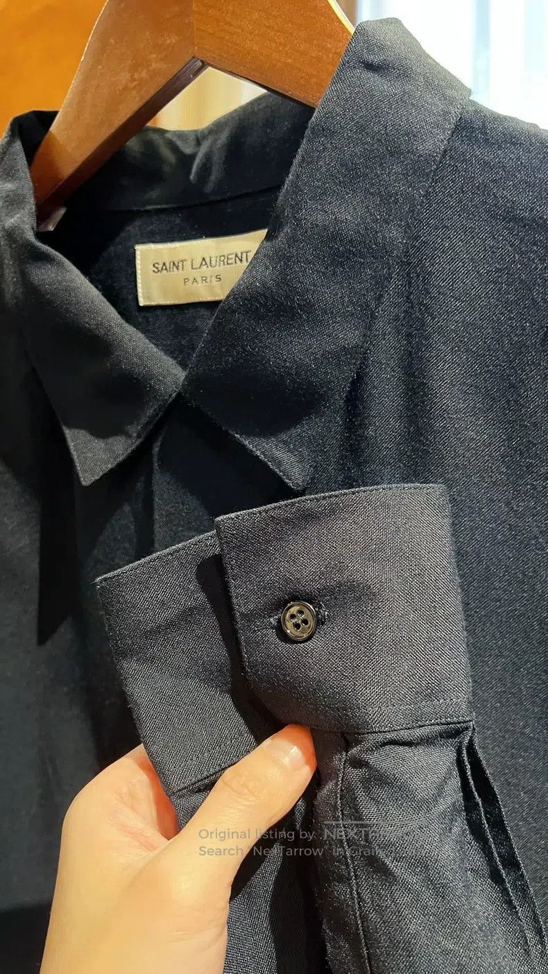 Saint Laurent Paris Saint Laurent Paris Men's Solid Black Shirt Size XS / US 0-2 / IT 36-38 - 4 Thumbnail