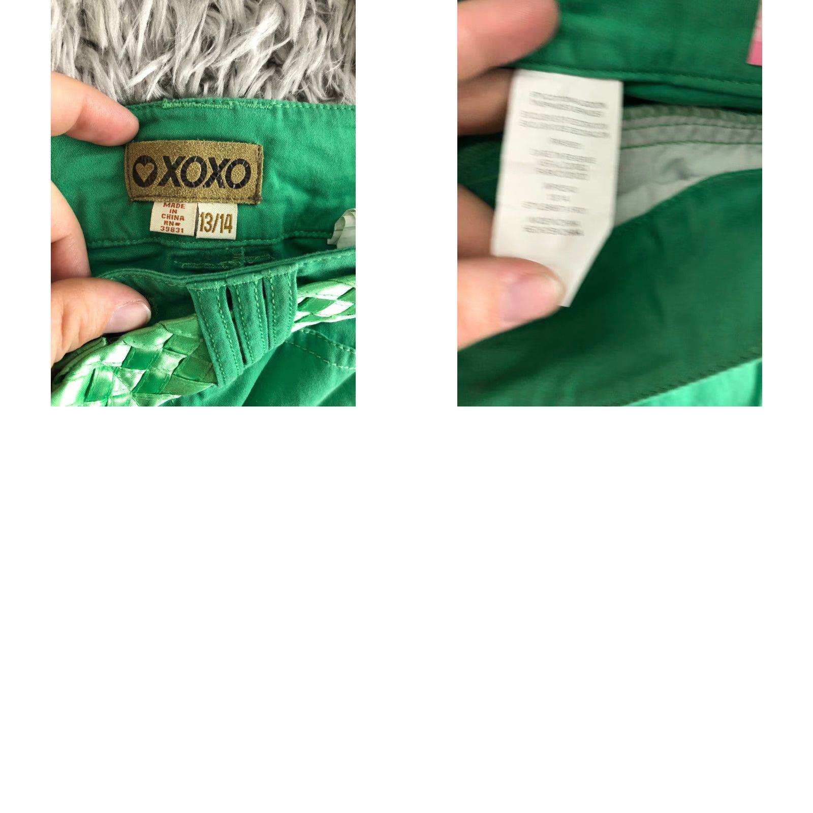 XOXO XOXO Bermuda Green Shorts With Belt Women Juniors Size 13/14 Mid Rise Casual Beach Walking 5-Pocket Design Regular Inseam 8 in Size 34" / US 12 / IT 48 - 8 Thumbnail