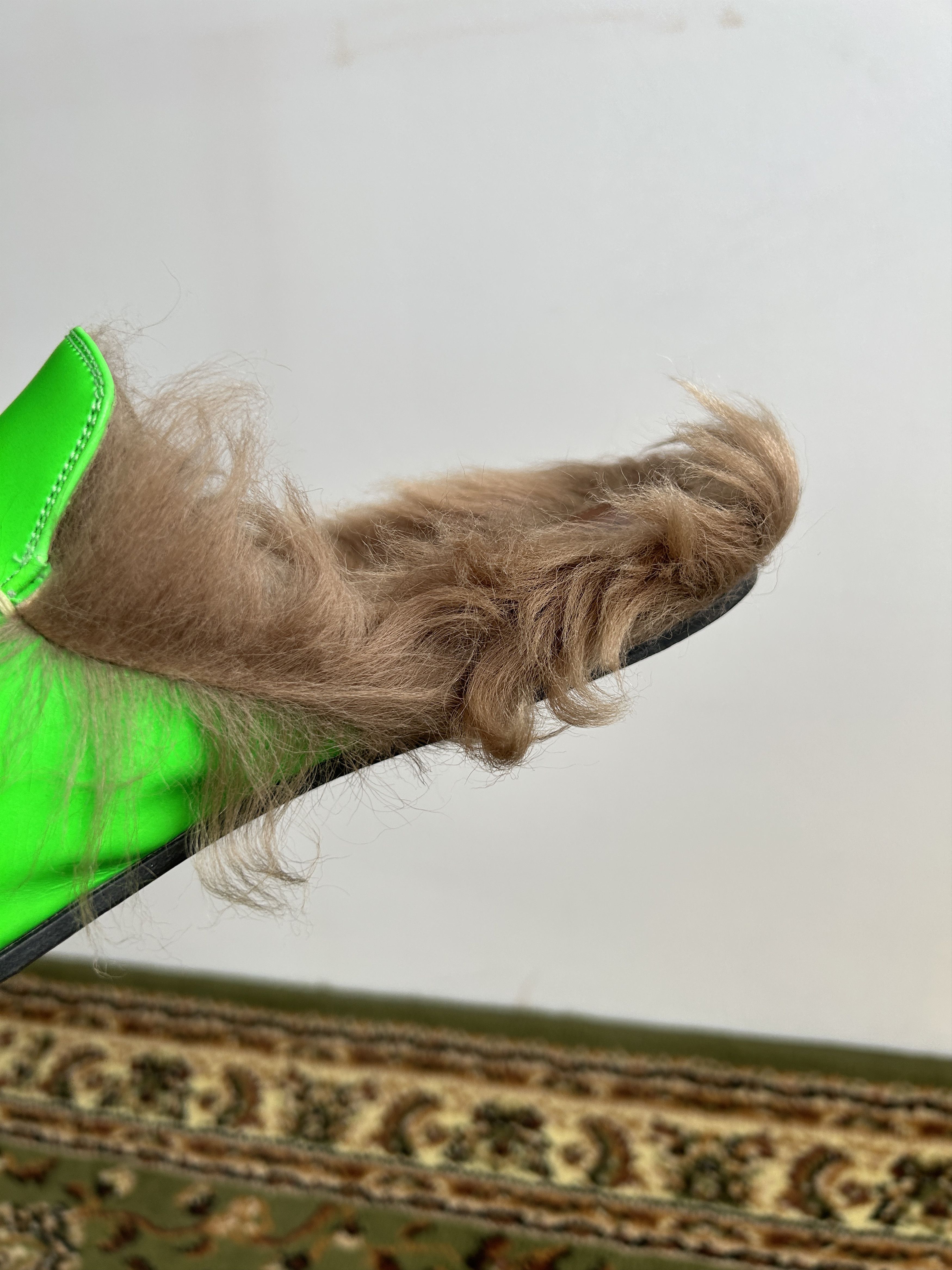 Gucci Gucci princetown horsebit kangaroo fur slip ons neon green Size US 10 / EU 43 - 18 Thumbnail