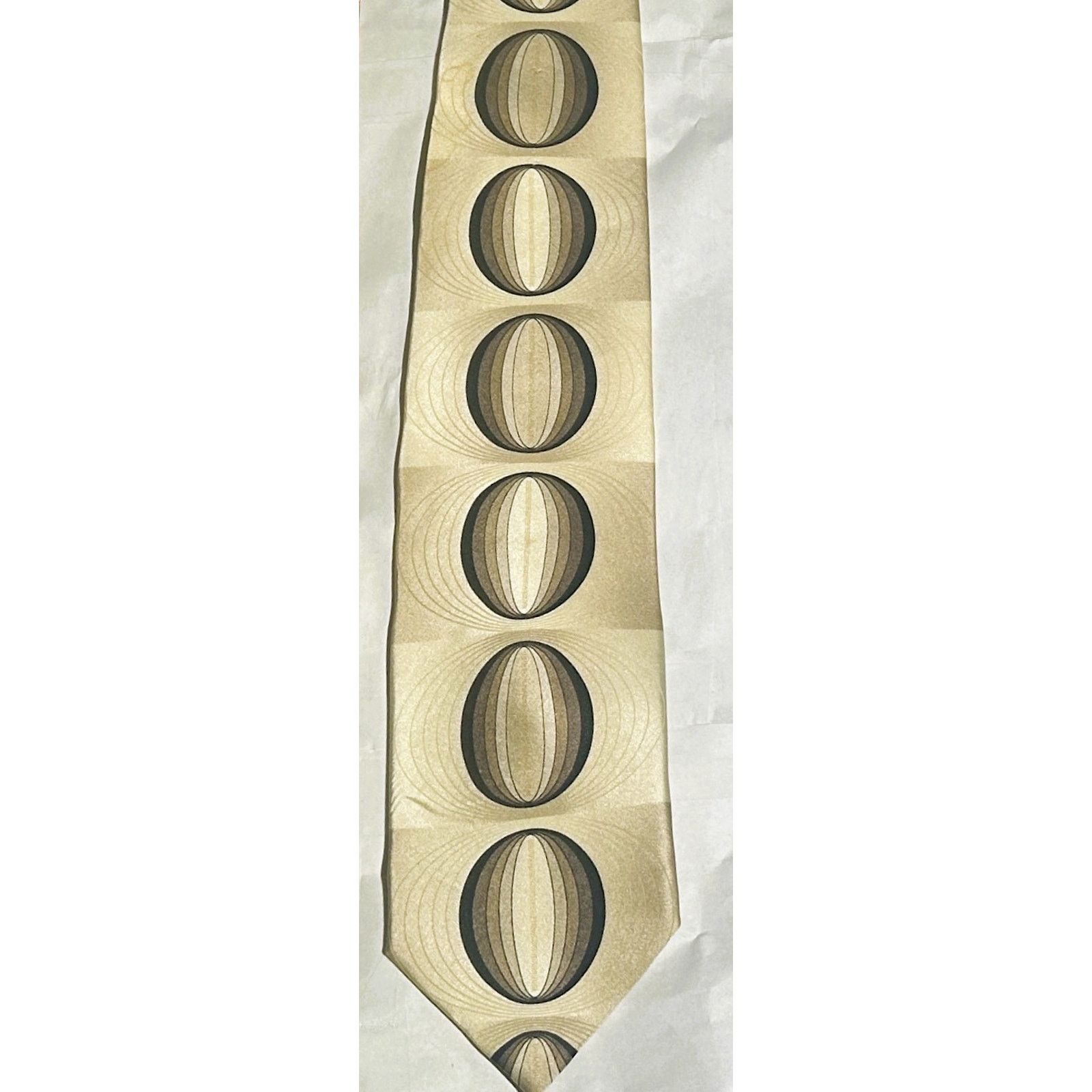 Other 3 Silk Ties Blue Gold Paisley Silver Dot Cream Medallion Size ONE SIZE - 9 Thumbnail
