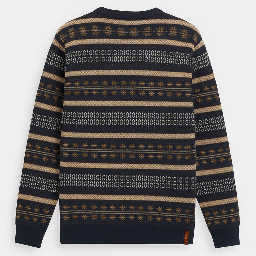 Balmain Vintage Balmain Paris Nordic Fair Isle Knit Henley Sweater Size US M / EU 48-50 / 2 - 2 Thumbnail