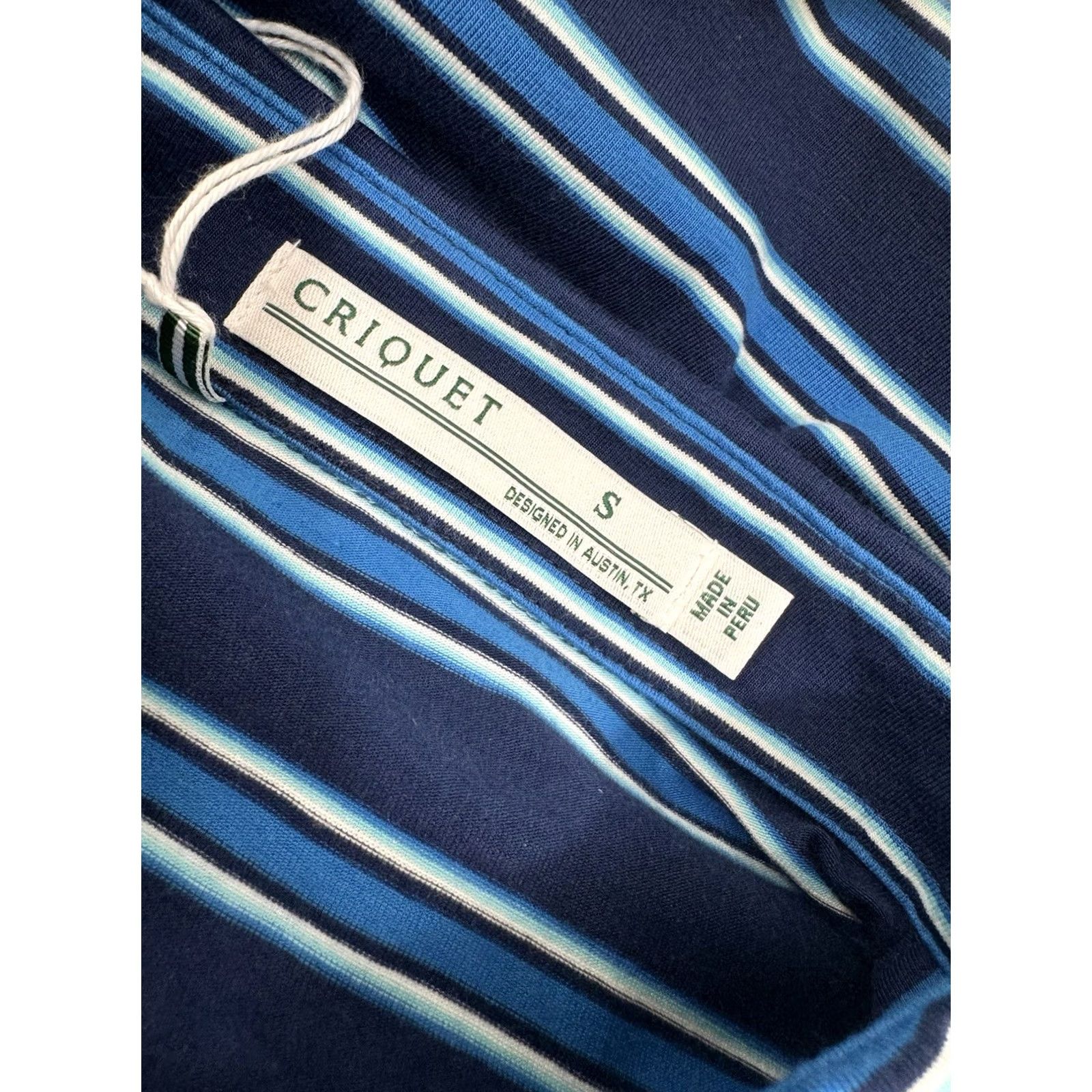 Vintage Criquet Mens S Pocket Polo Shirt Striped Embroidered Logo Blue / White Size US S / EU 44-46 / 1 - 5 Thumbnail