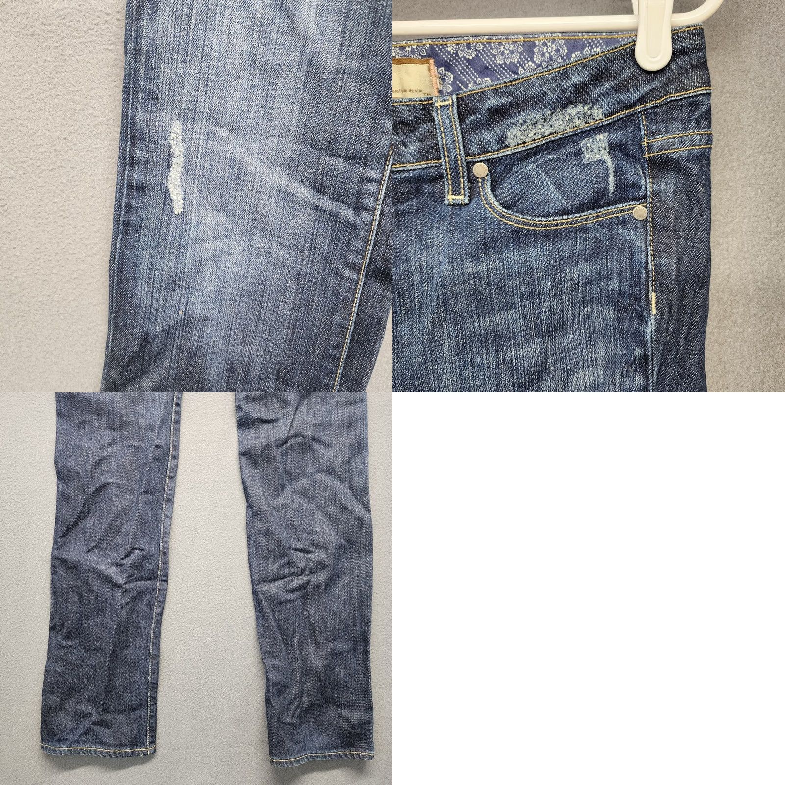 Paige Paige Jeans Womens 31x33 Blue Premium Denim MELROSE Slim Straight Embroidery Jeans Mens Women Girls Size 24" / US 00 / IT 34 - 10 Thumbnail