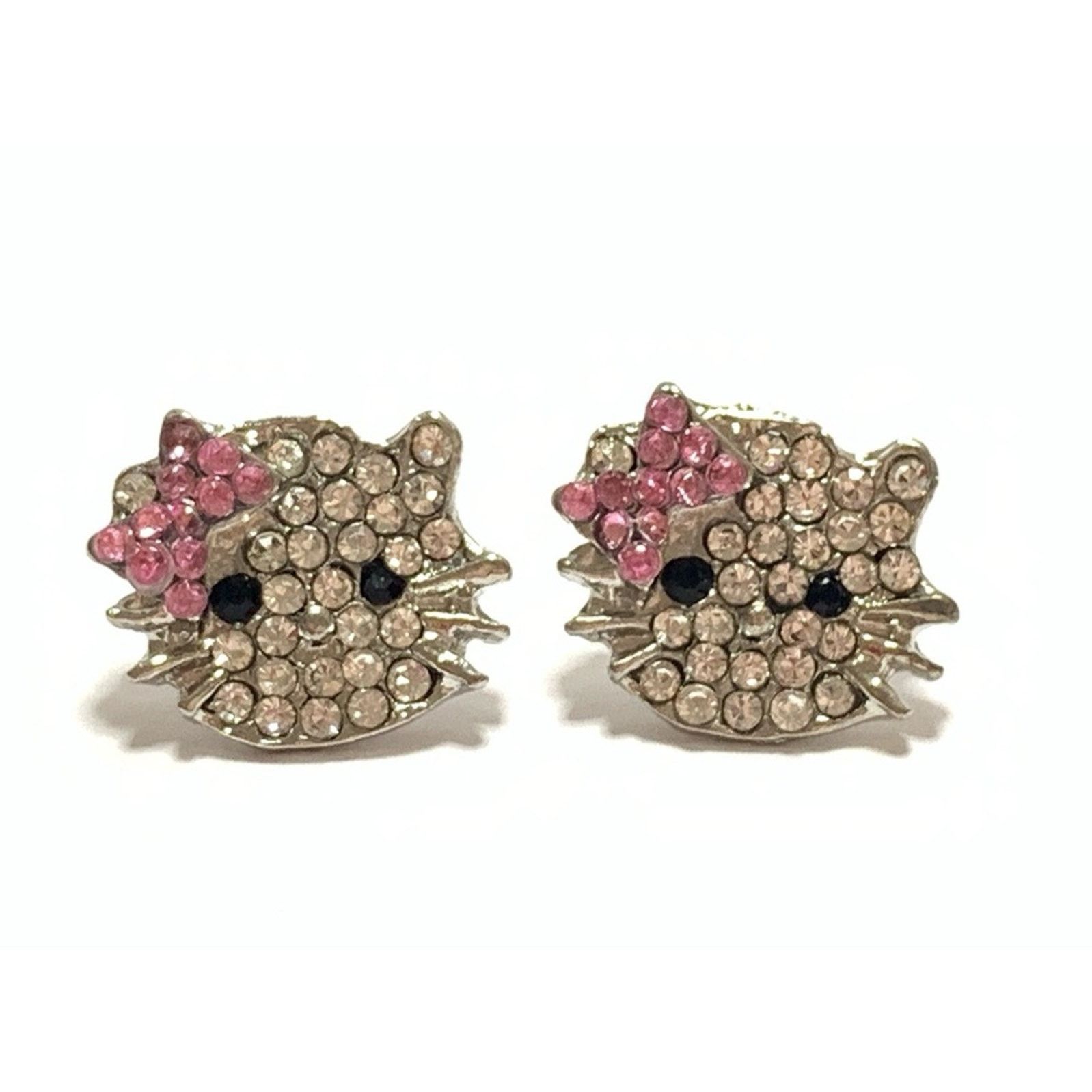 Other Hello Kitty Rhinestone Bling Stud Earring Size ONE SIZE - 1 Thumbnail