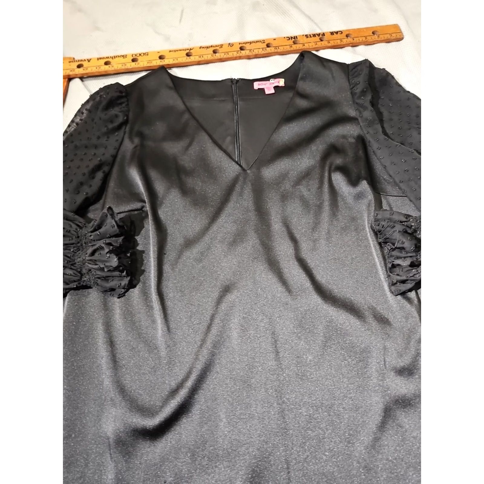 Betsey Johnson Betsey Johnson Dress Womens Plus Size 22w Black Sheer Sleeve Whimsigoth Midi Dress Size 3XL / US 20-22 - 2 Thumbnail