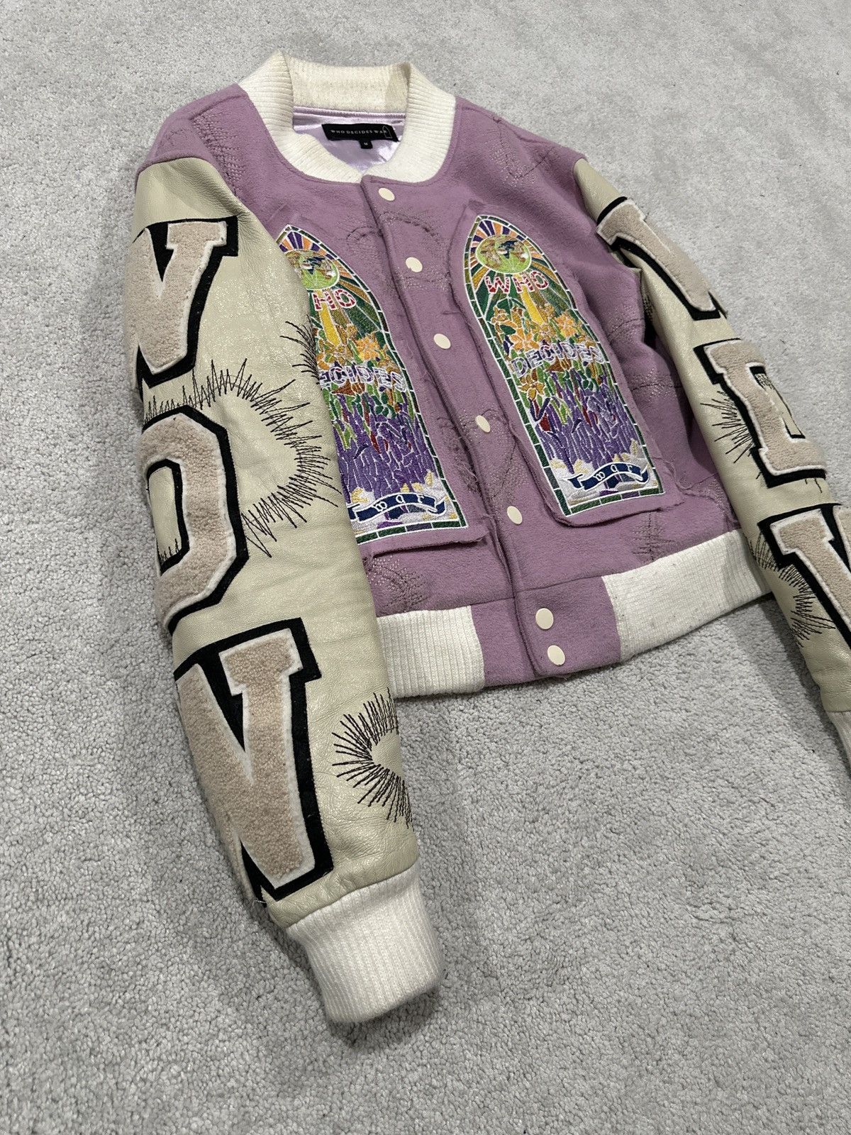 Who Decides War Who Decides War by Ev Bravado Varsity Cotton Pink Jacket Size US M / EU 48-50 / 2 - 3 Thumbnail