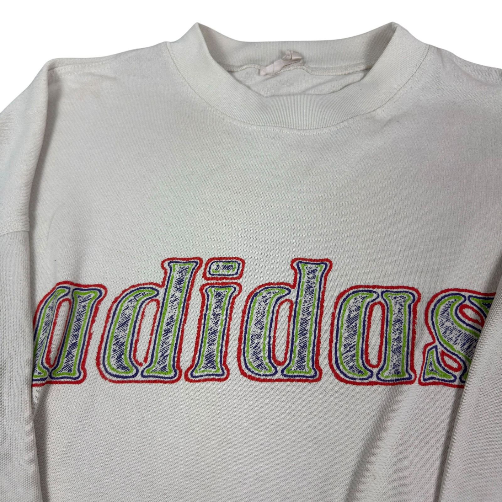 Adidas × Vintage Adidas Beige Spell Out Essential Pullover Sweatshirt Size US M / EU 48-50 / 2 - 3 Thumbnail