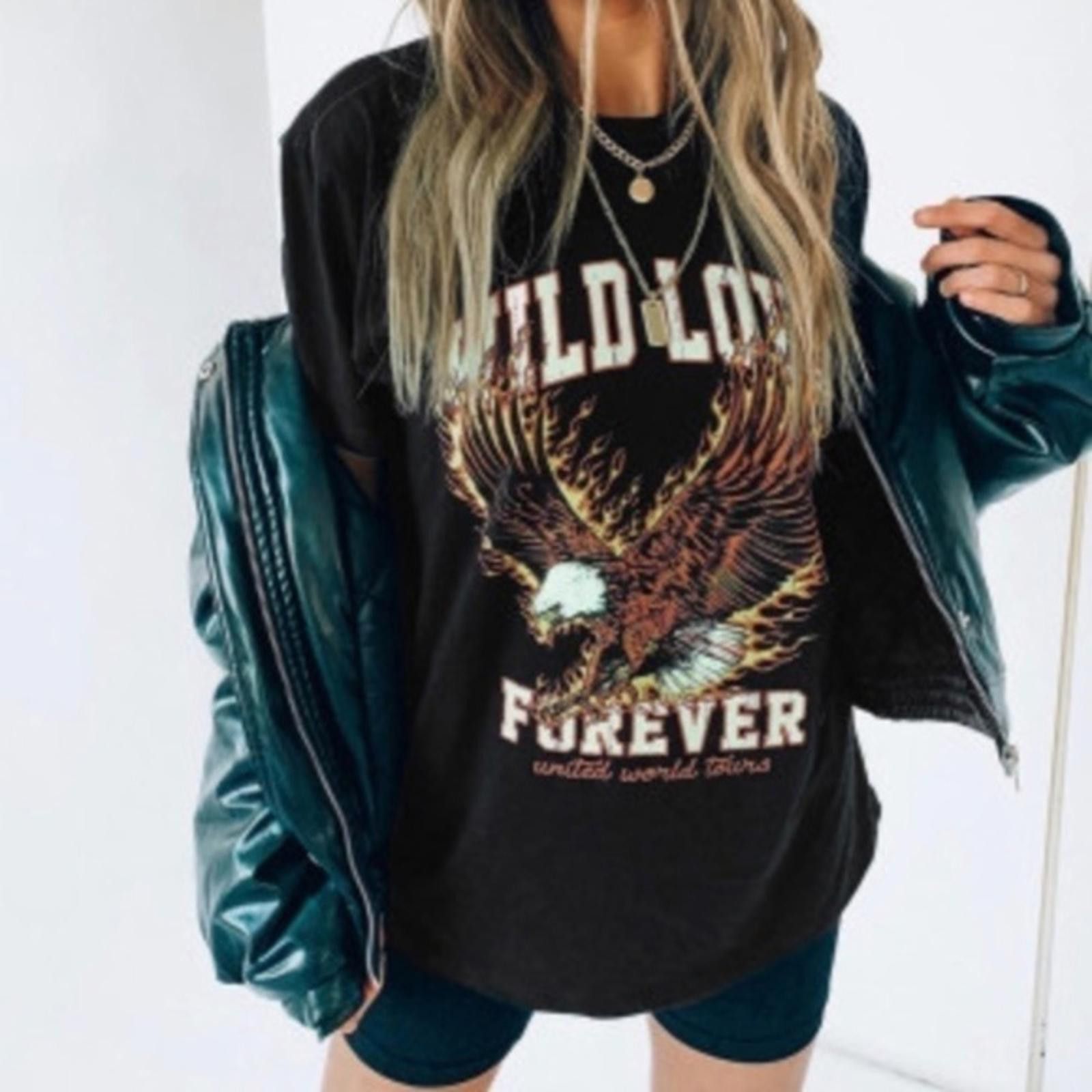 Designer Wild Love Eagle Graphic T-Shirt NWT Size S / US 4 / IT 40 - 1 Thumbnail
