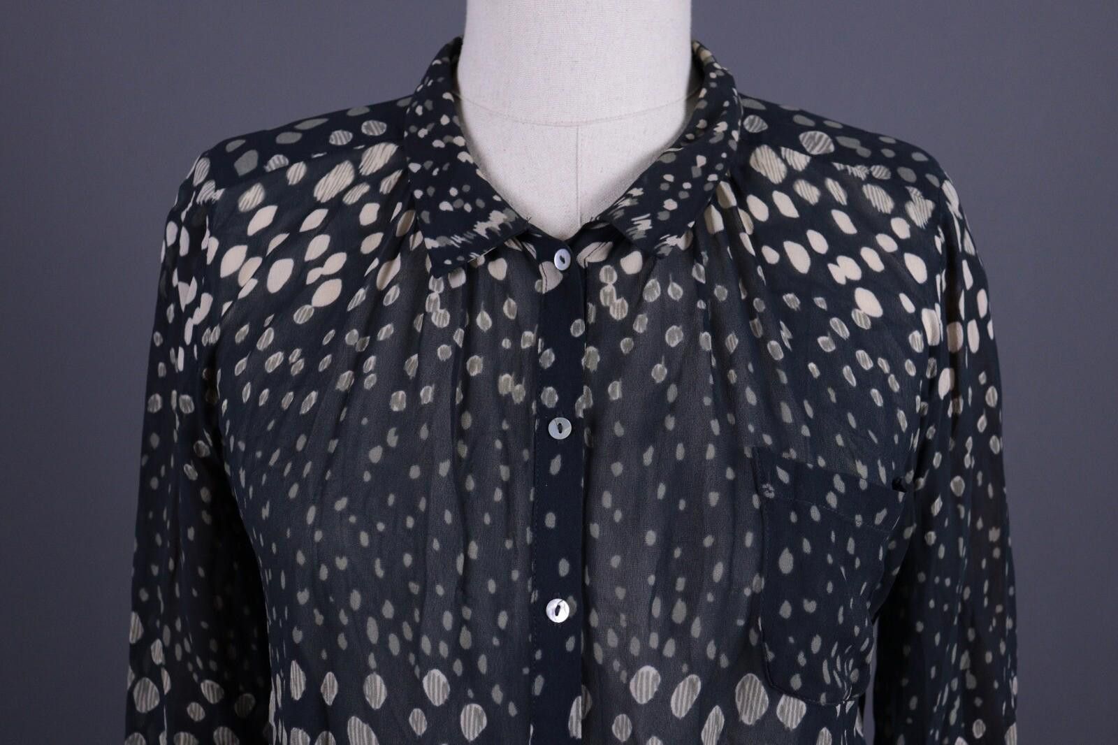 Wilkes Bashford BA&SH Black Leopard Printed Long Sleeve Blouse Shirt Size 0 Size XS / US 0-2 / IT 36-38 - 4 Thumbnail