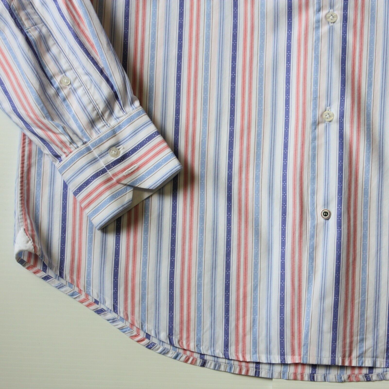 Robert Graham Multi Stripe Print Dress Shirt size L MSRP $198 Size US L / EU 52-54 / 3 - 3 Thumbnail
