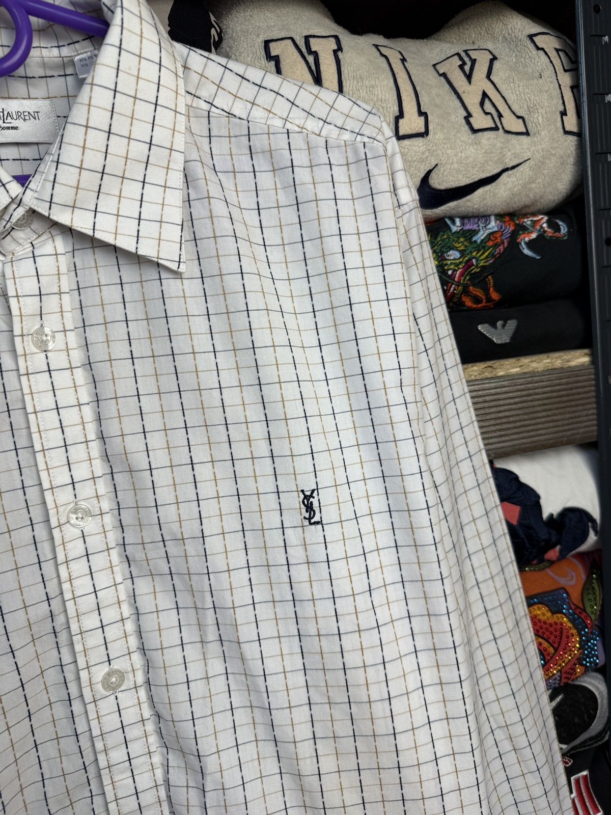 Vintage Striped YSL Shirt Summer Yves Saint Laurent Shirt Size US L / EU 52-54 / 3 - 4 Thumbnail