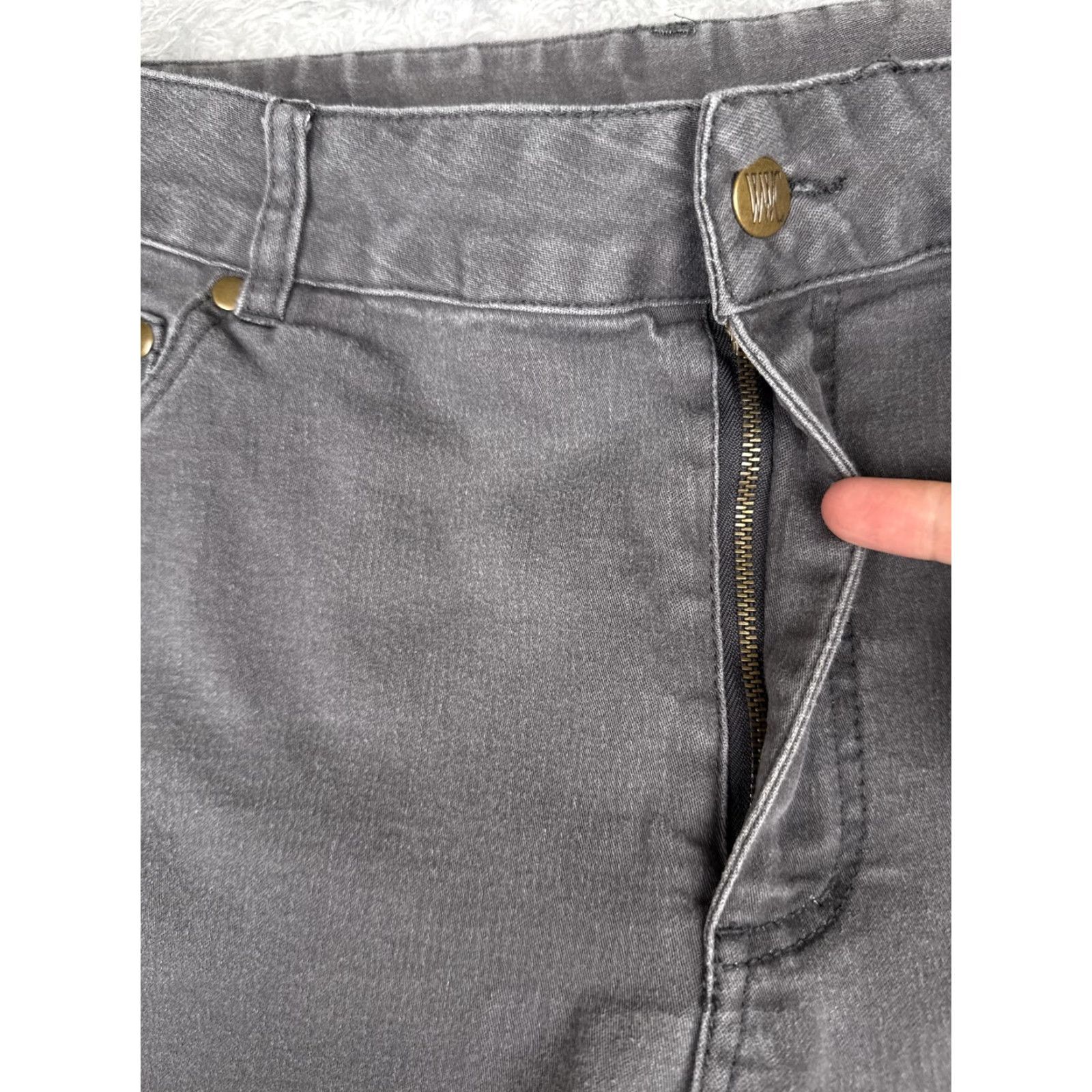 Vintage Women with Control Jeans Womens 16 Charcoal High Rise 34x31 Straight 5-Pocket Denim Cotton Blend Polyester Spandex VH 90s Vintage Womens Size 38" / US 16 / IT 52 - 5 Thumbnail