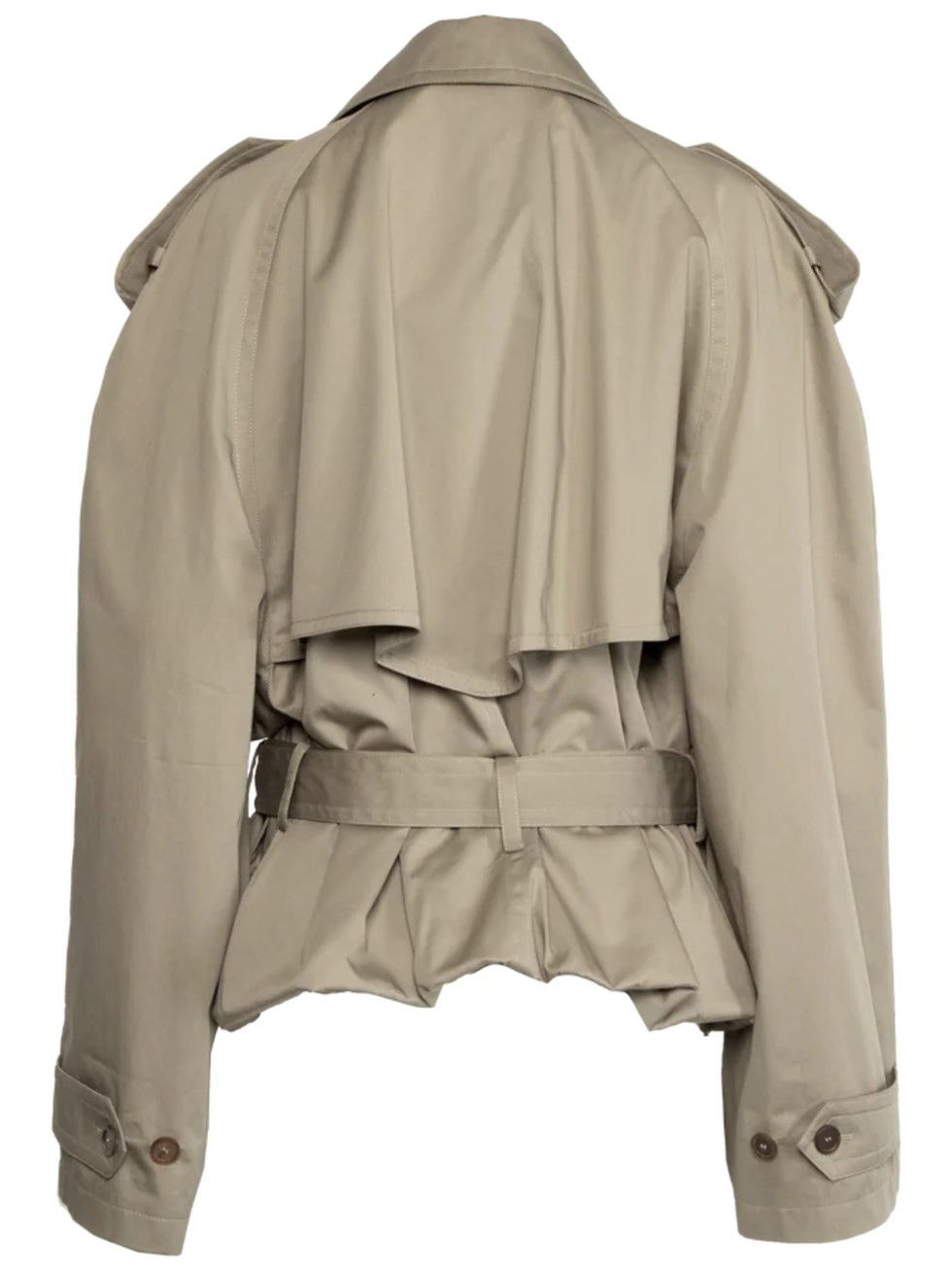 Balenciaga oc11z0825 Folded Trench Coat in Beige Size L / US 10 / IT 46 - 5 Thumbnail