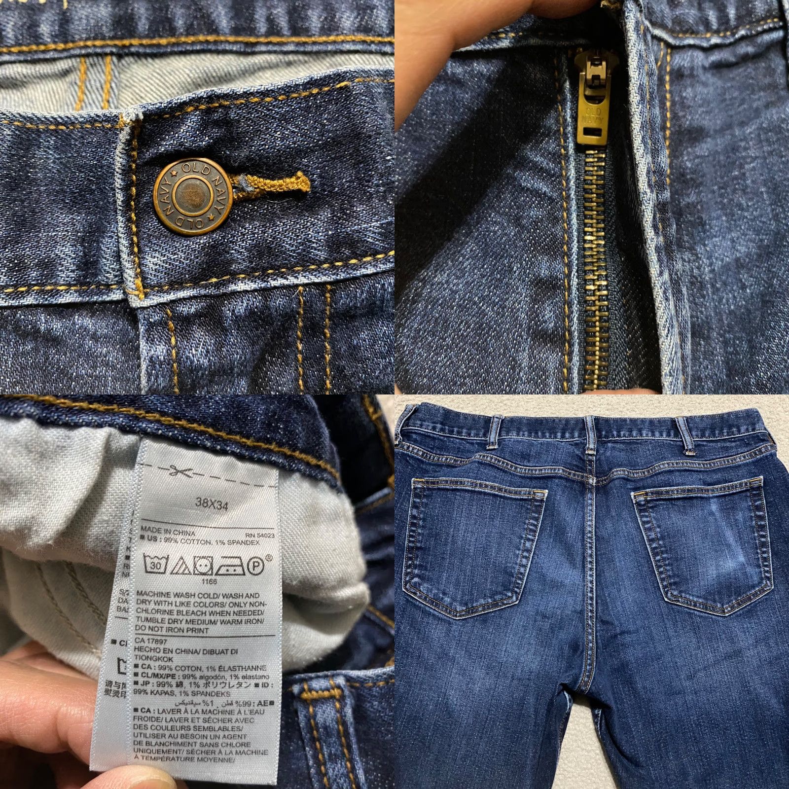 Old Navy Old Navy Jeans Mens 38x34 Blue Denim Dark Wash Straight Leg Mid Rise Jeans Mens Regular 5-Pocket Denim Blue 90s Classic Mens Size US 38 / EU 54 - 8 Thumbnail