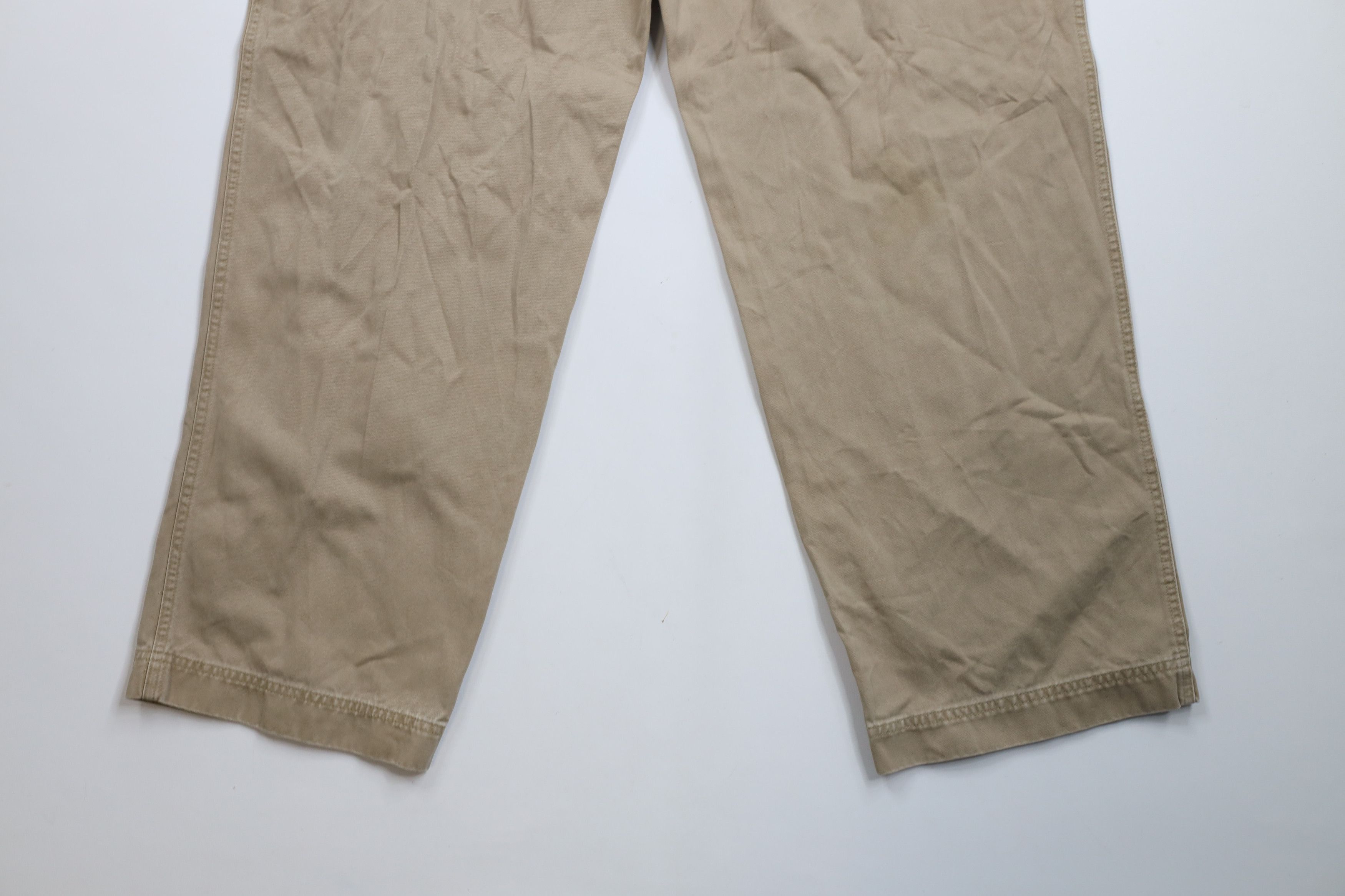 Express × Vintage Vintage Y2K 2001 Express Wide Leg Chino Pants Beige Cotton Size US 36 / EU 52 - 11 Thumbnail
