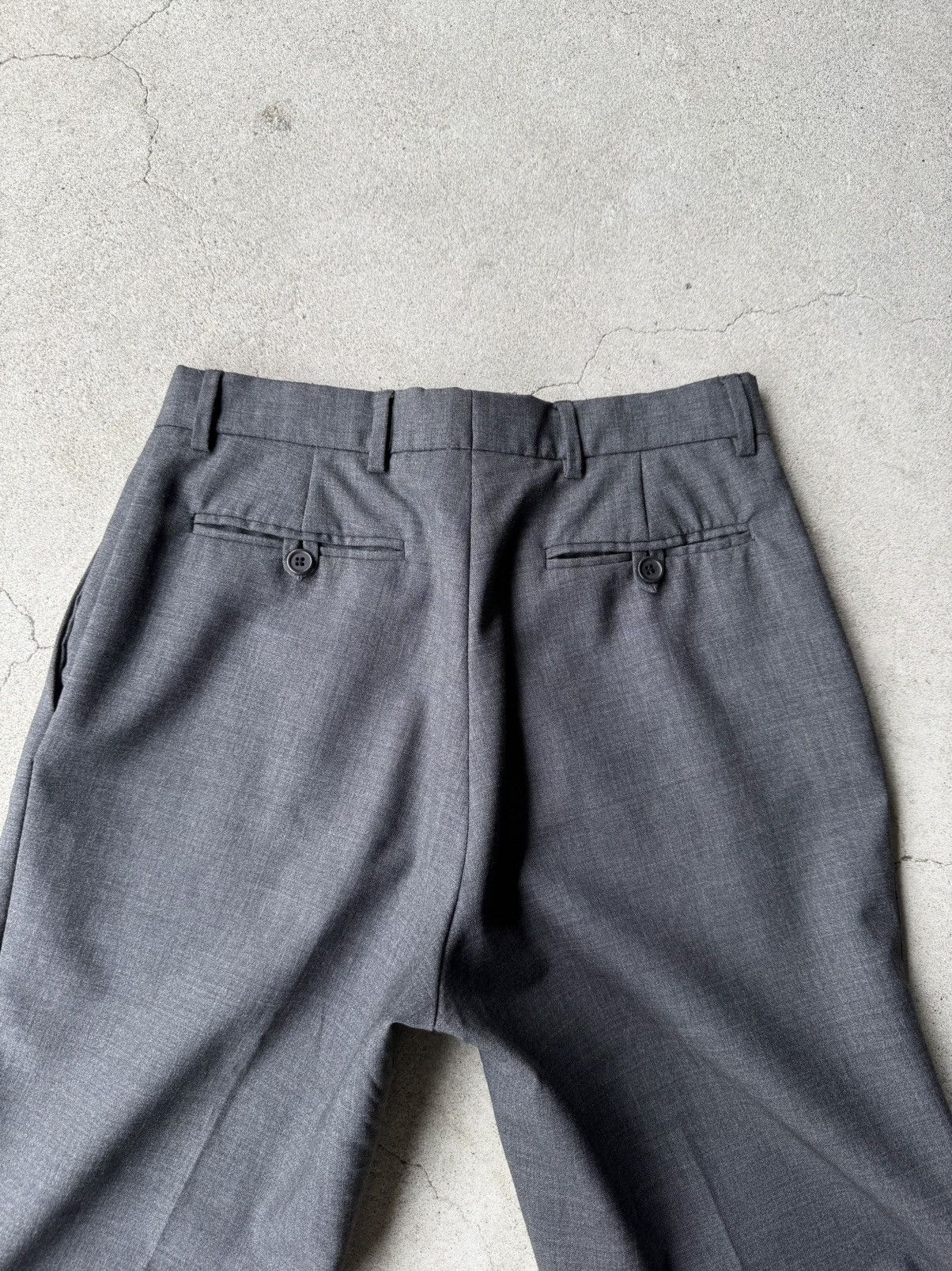 Helmut Lang 90s HELMUT LANG Archive Dark Gray Wool Slacks Size US 27 - 9 Thumbnail