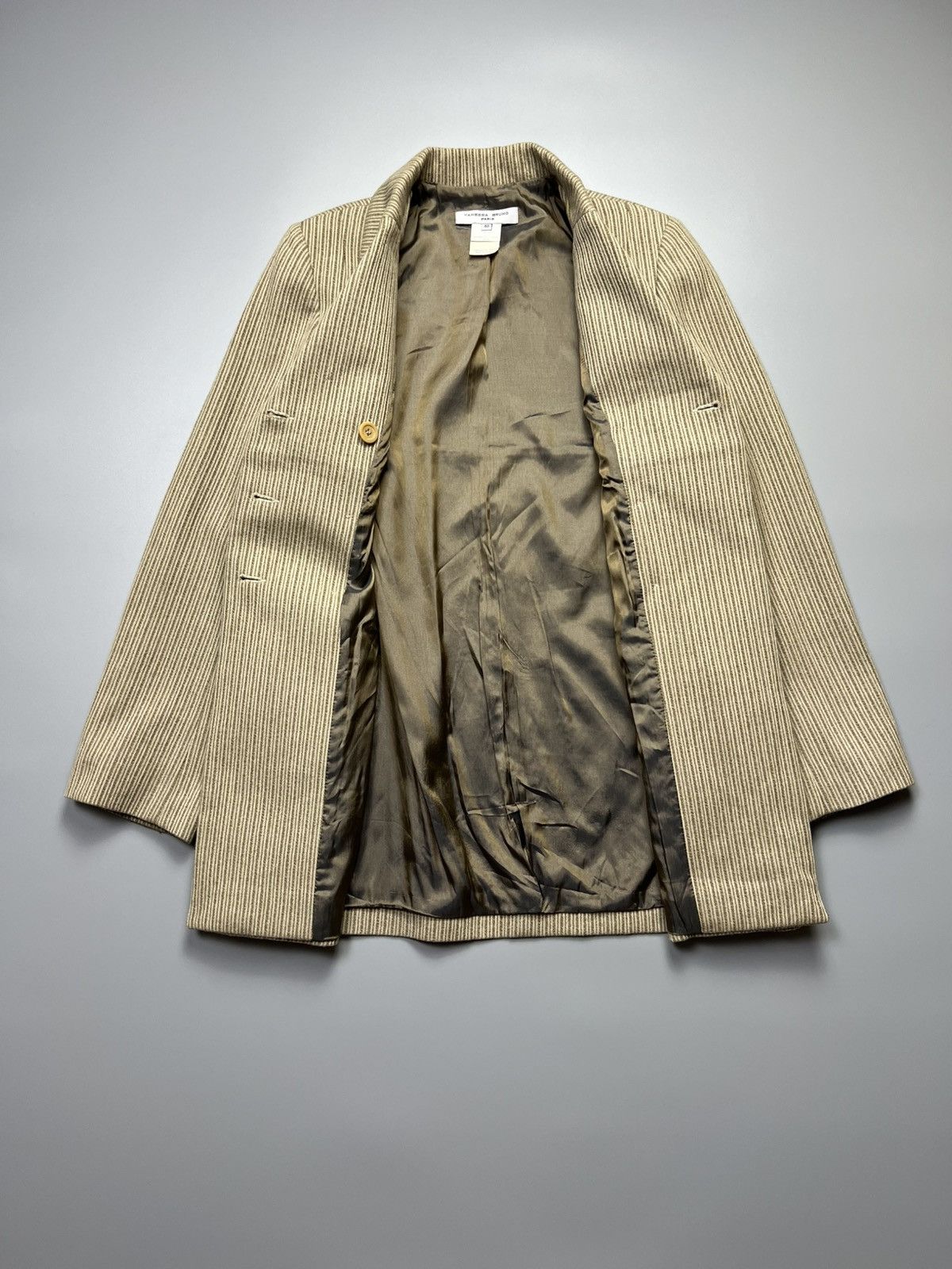 Vanessa Bruno Vanessa Bruno - Pinstripe Beige Wool - Coat Size M / US 6-8 / IT 42-44 - 2 Thumbnail