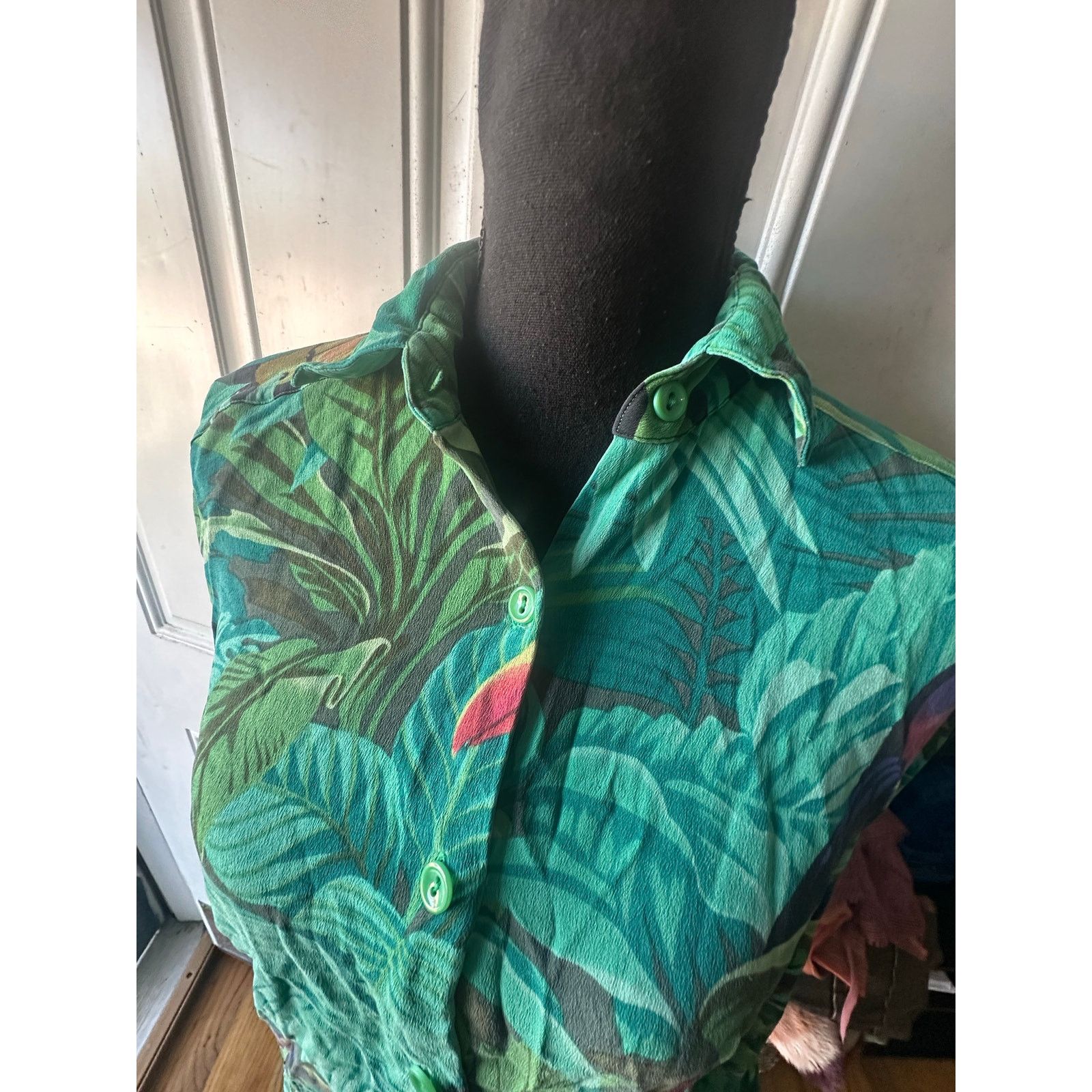 Ellen Tracy Linda Allard Ellen Tracy Tropical Button-Down Shirt Toucan Size S / US 4 / IT 40 - 2 Thumbnail