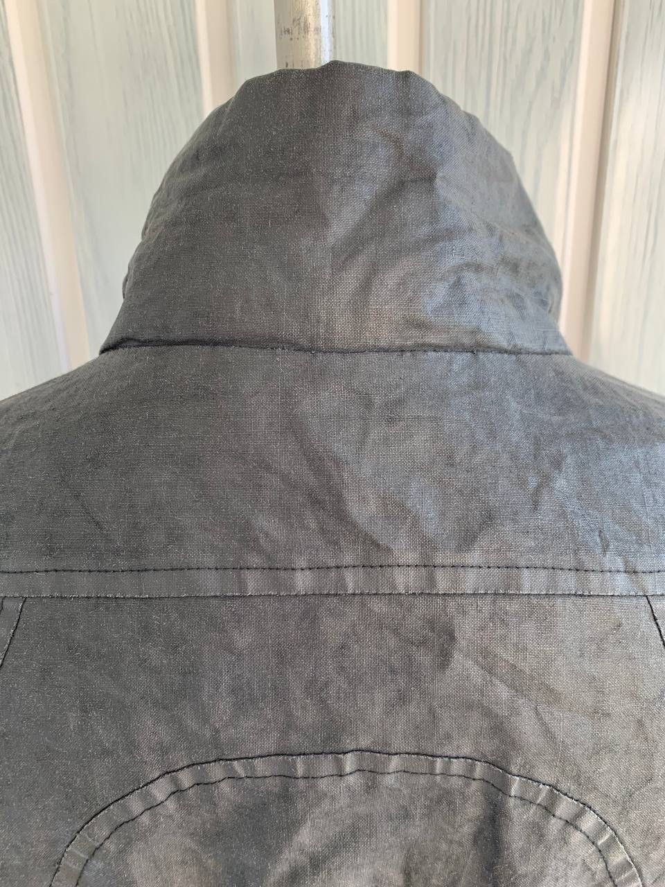 Japanese Brand × Sarah Pacini SARAH PACINI Navy Ramie & Resin Blend Mock Geometric Jacket Size S / US 4 / IT 40 - 13 Thumbnail