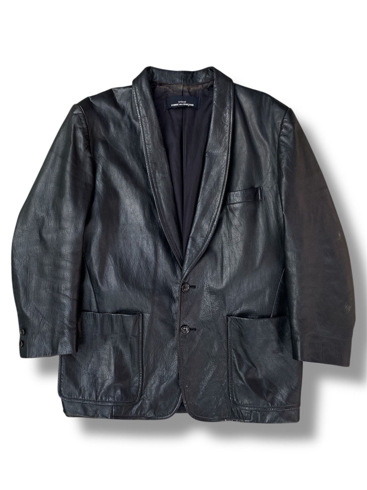 Comme des Garcons Vintage Comme des Garcons Tricot Leather Jacket. #F5 Size US L / EU 52-54 / 3 - 1 Thumbnail