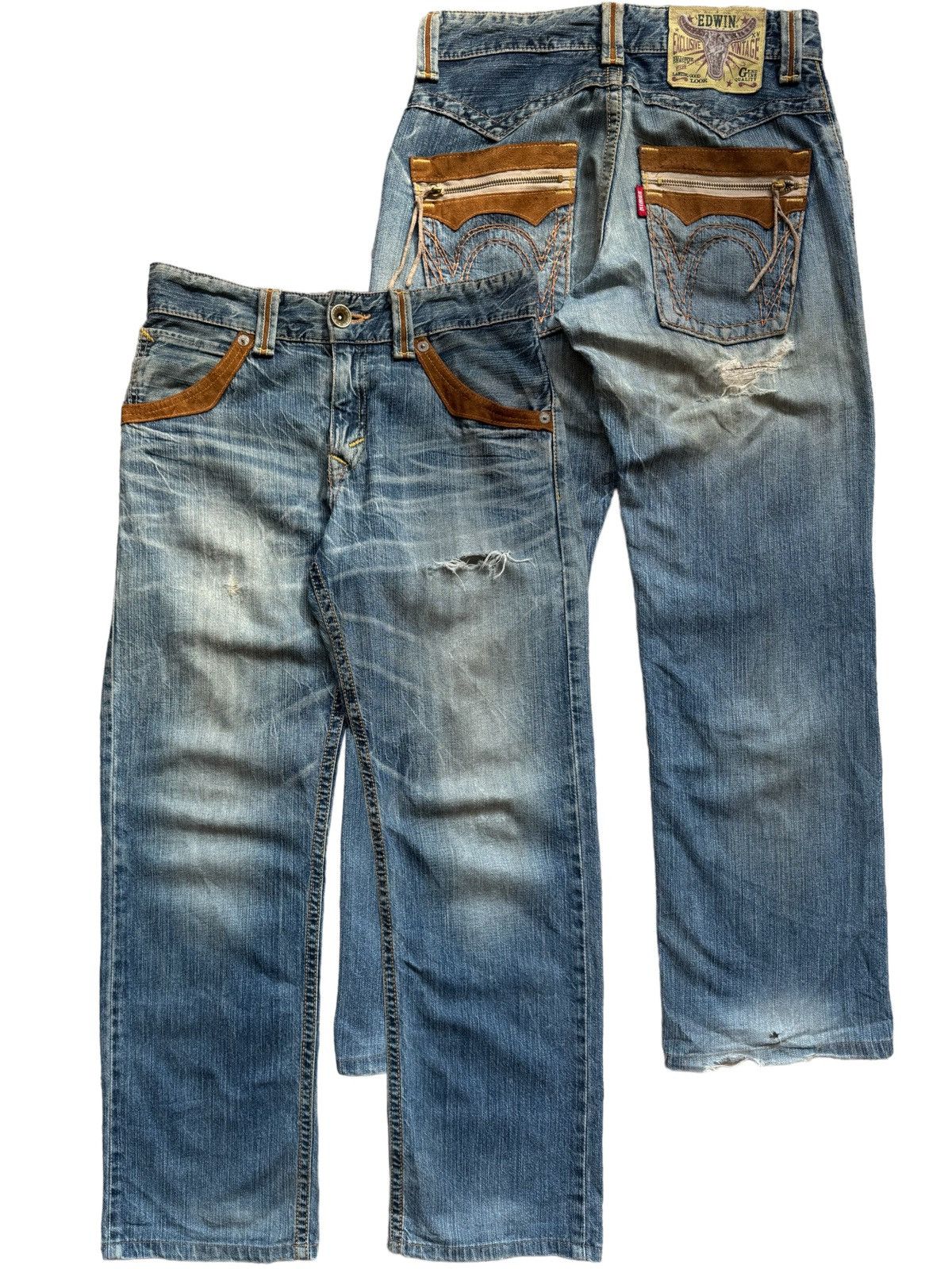 Vintage Edwin XV Exclusive Buffalo Head Distressed Jeans