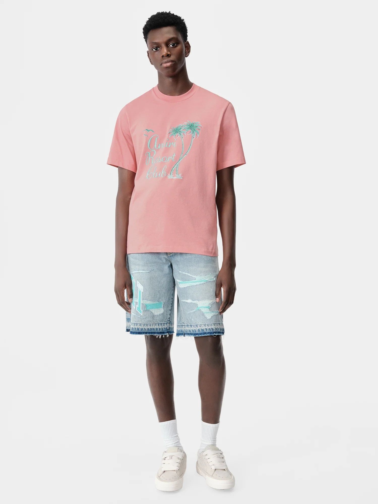 Amiri o1s1wg110525 Twisted Palms T-Shirt in Pink Size US S / EU 44-46 / 1 - 2 Thumbnail