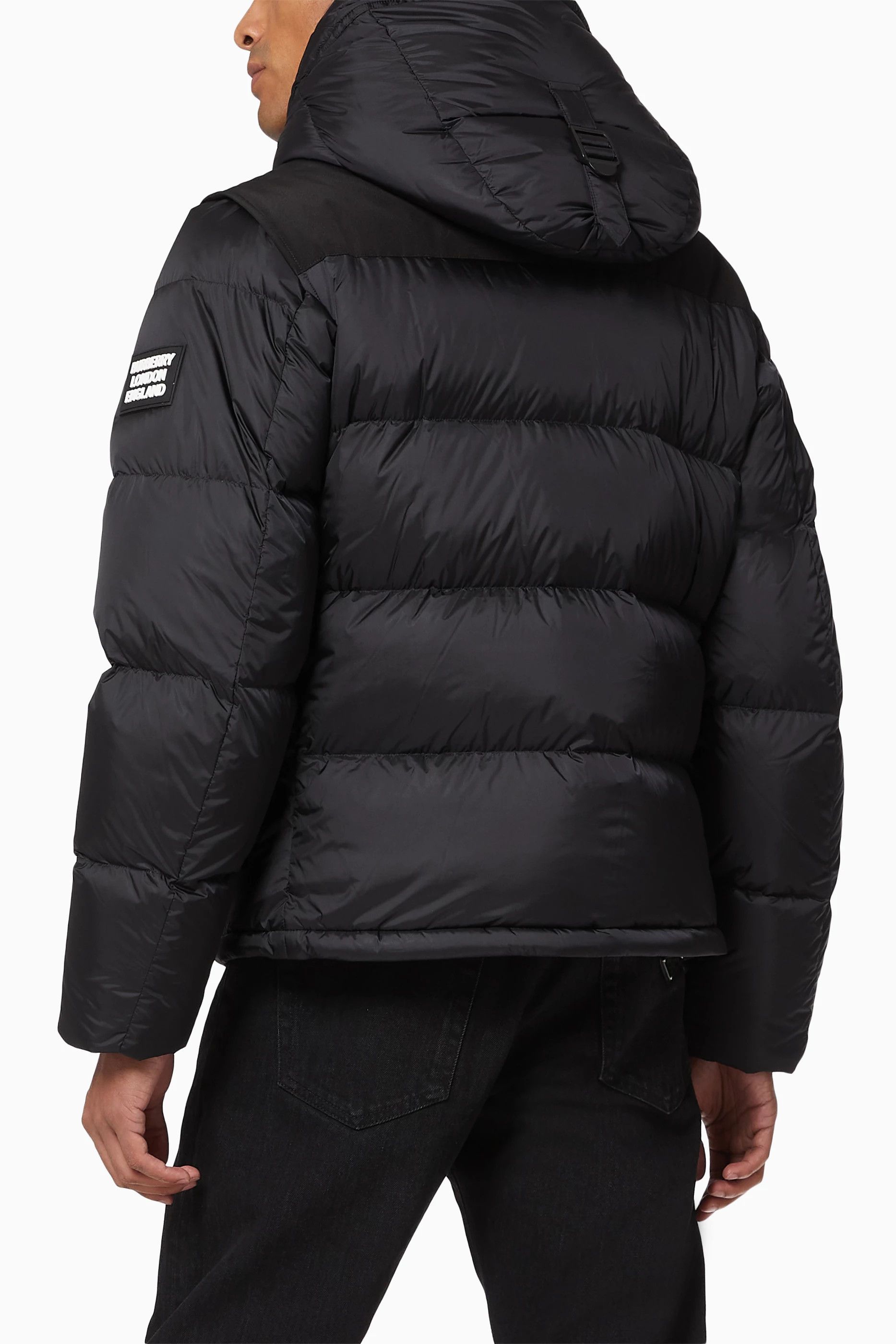 Burberry o1w1db11024 Detachable Sleeve Hooded Puffer Jacket in Black Size US XS / EU 42 / 0 - 3 Thumbnail