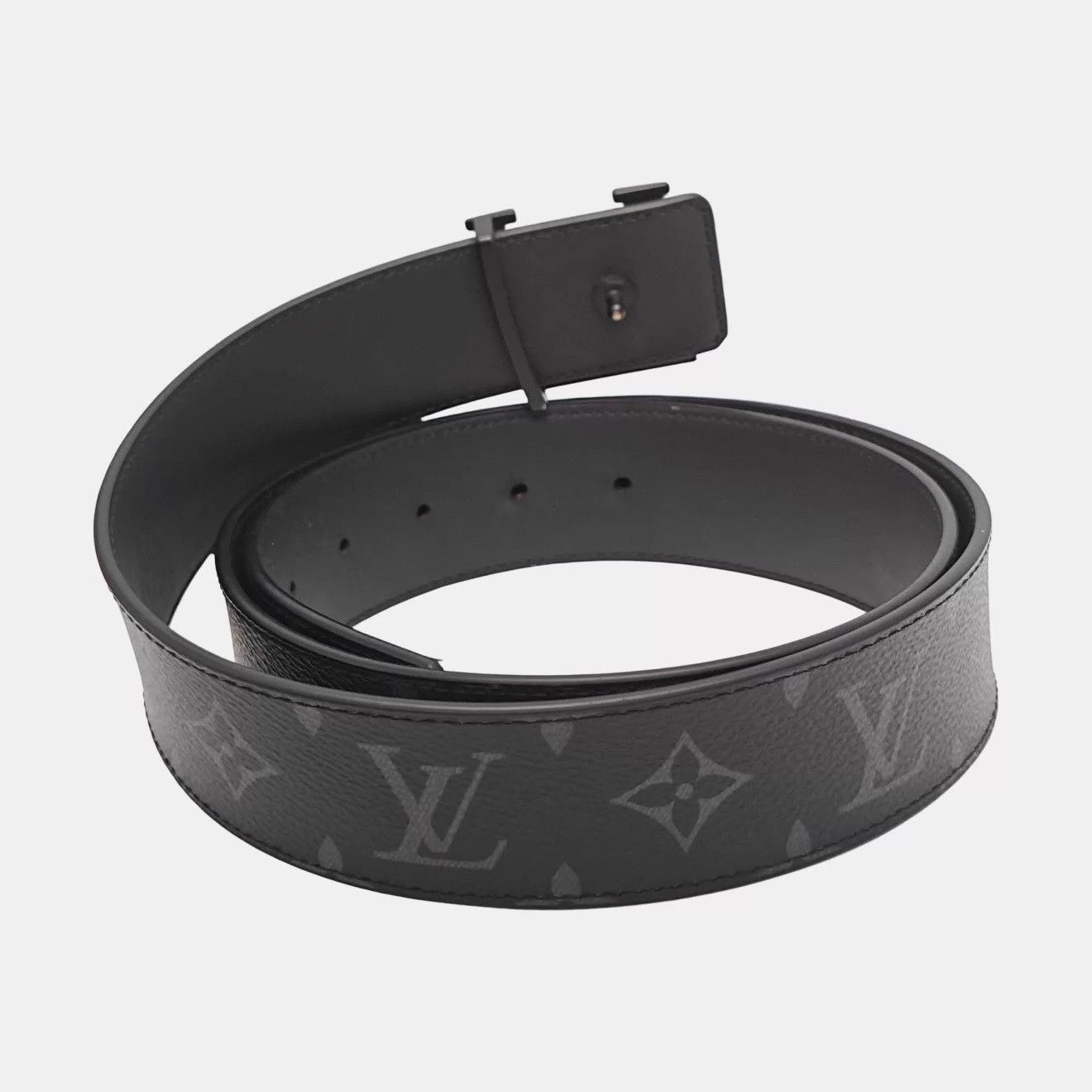 Louis Vuitton LOUIS VUITTON Initiales Matte Calfskin Belt 100cm 4cm NEW Size ONE SIZE - 3 Thumbnail