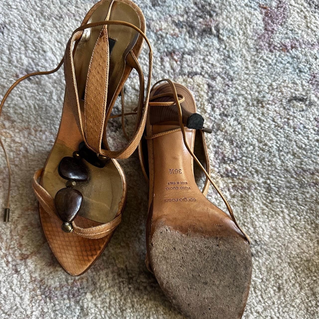 Sergio Rossi Sergio Rossi Stone Stack Wrap Sandals Size US 6 / IT 36 - 2 Thumbnail