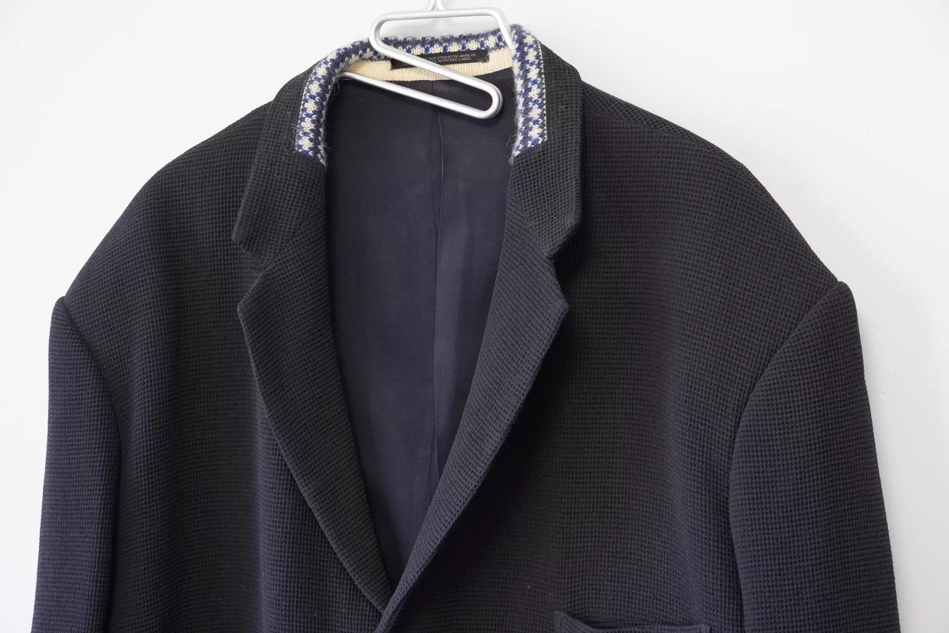 Yohji Yamamoto Yohji Yamamoto 95AW Collar Knit Panel Jacket M Size US M / EU 48-50 / 2 - 3 Thumbnail