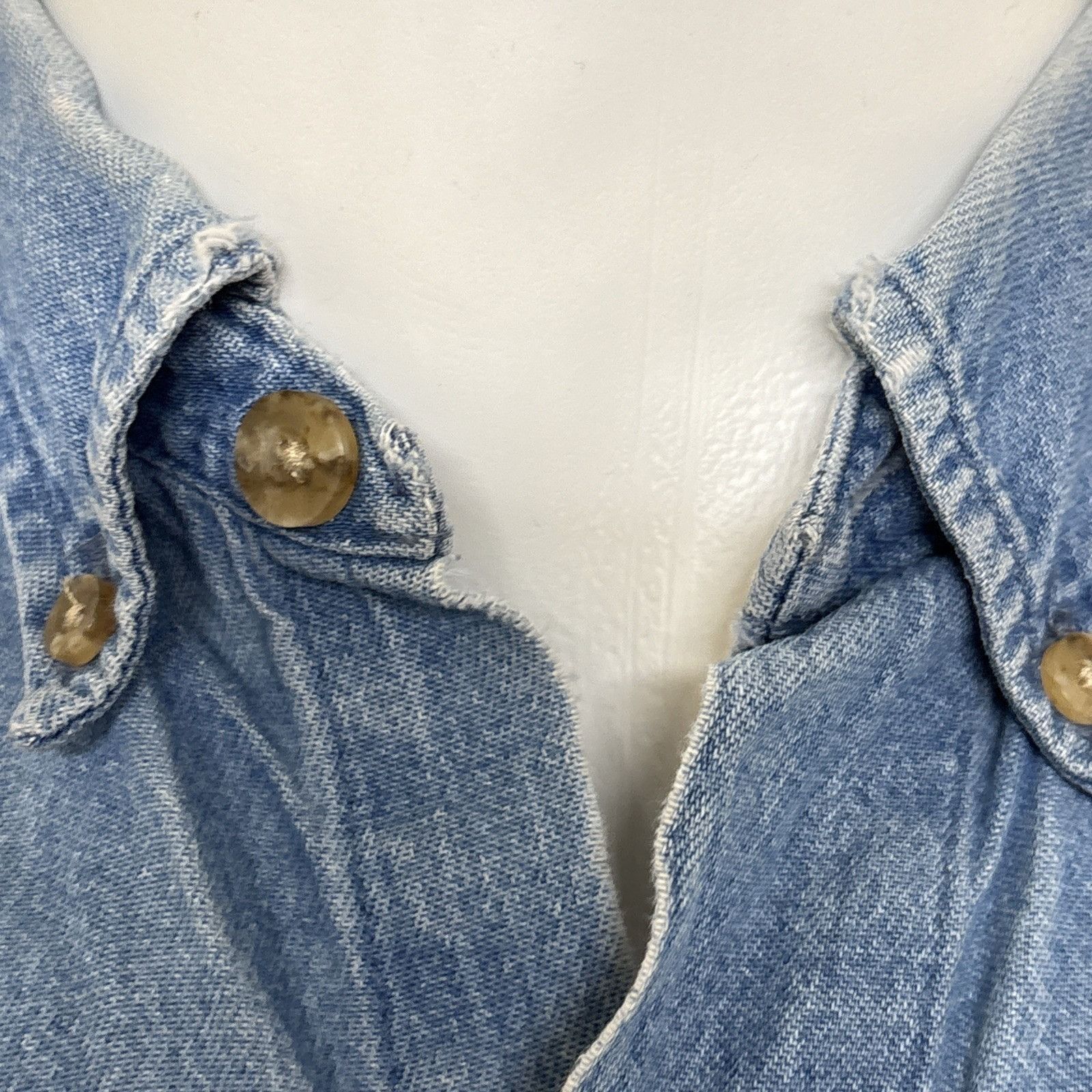 Dickies Dickies Denim Shirt Mens M Distressed Button Down Collar Cow Size US M / EU 48-50 / 2 - 11 Thumbnail