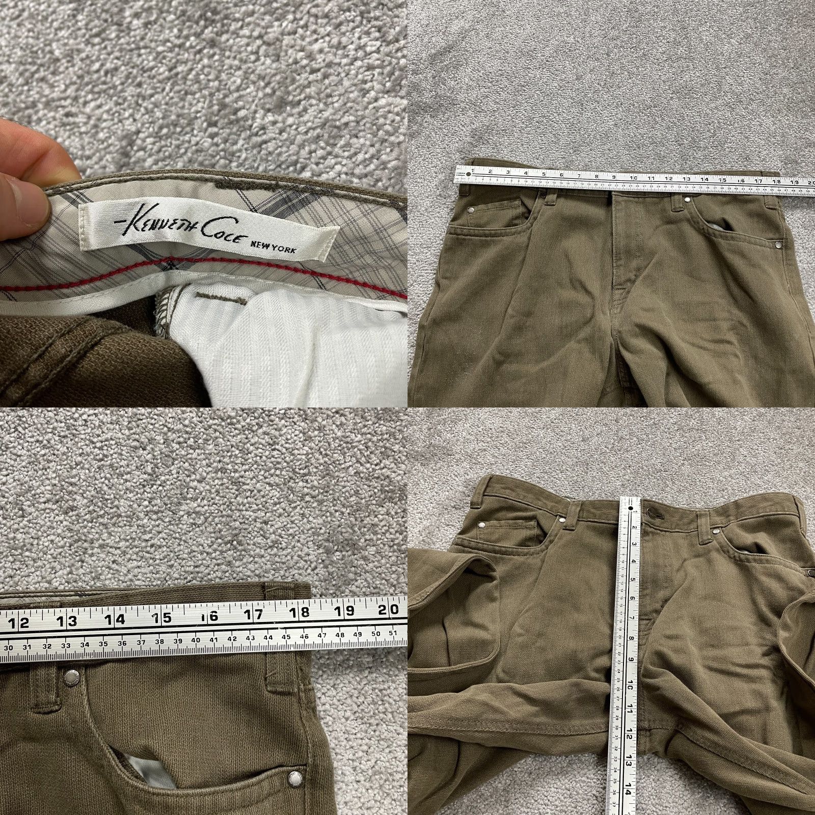 Kenneth Cole Kenneth Cole Chino Pants Mens 36x29 Brown Solid Straight Leg Cotton Polyester Size US 36 / EU 52 - 8 Thumbnail