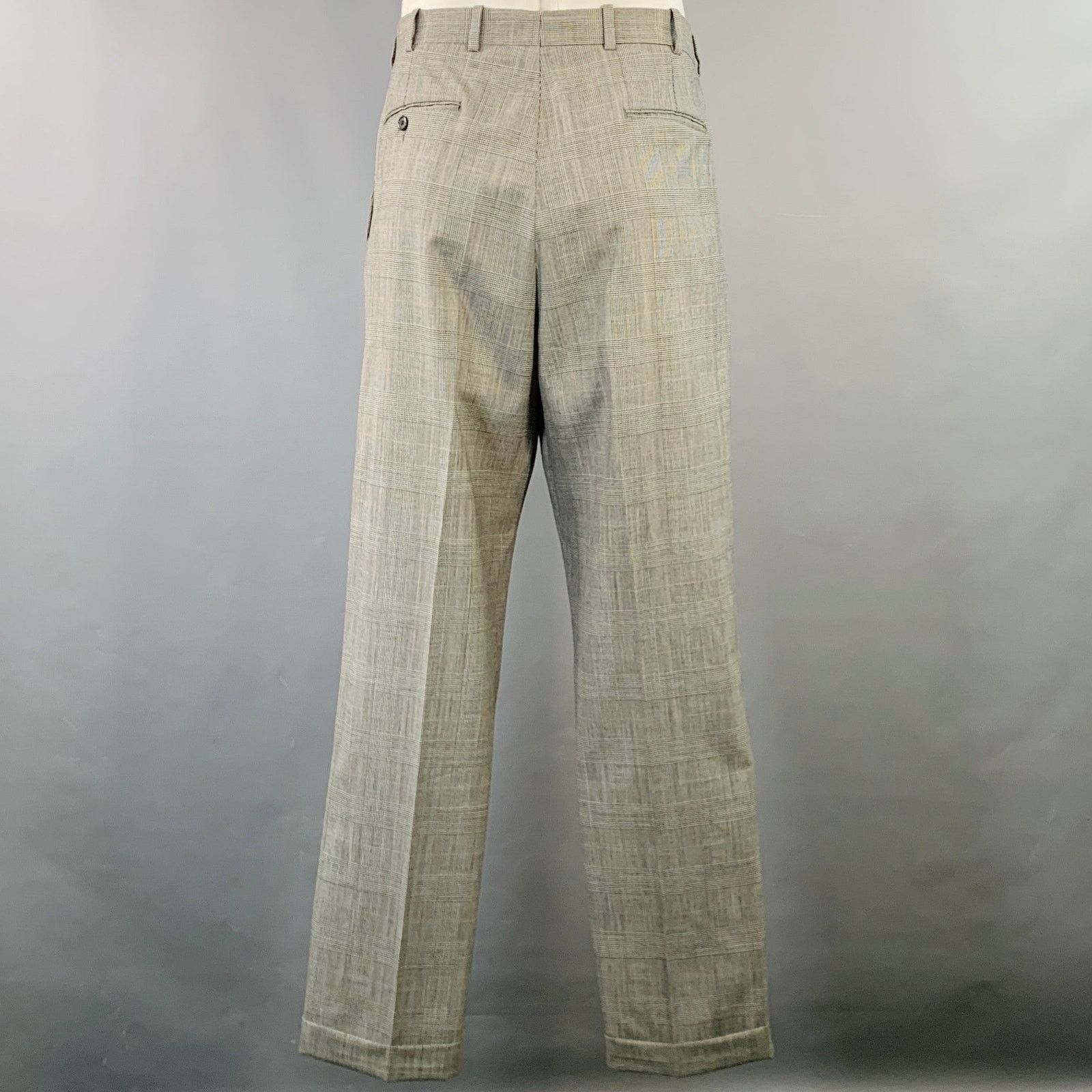 Other O'CONNELL'S Long Black White Plaid Wool Notch Lapel Suit Size 42L - 6 Thumbnail