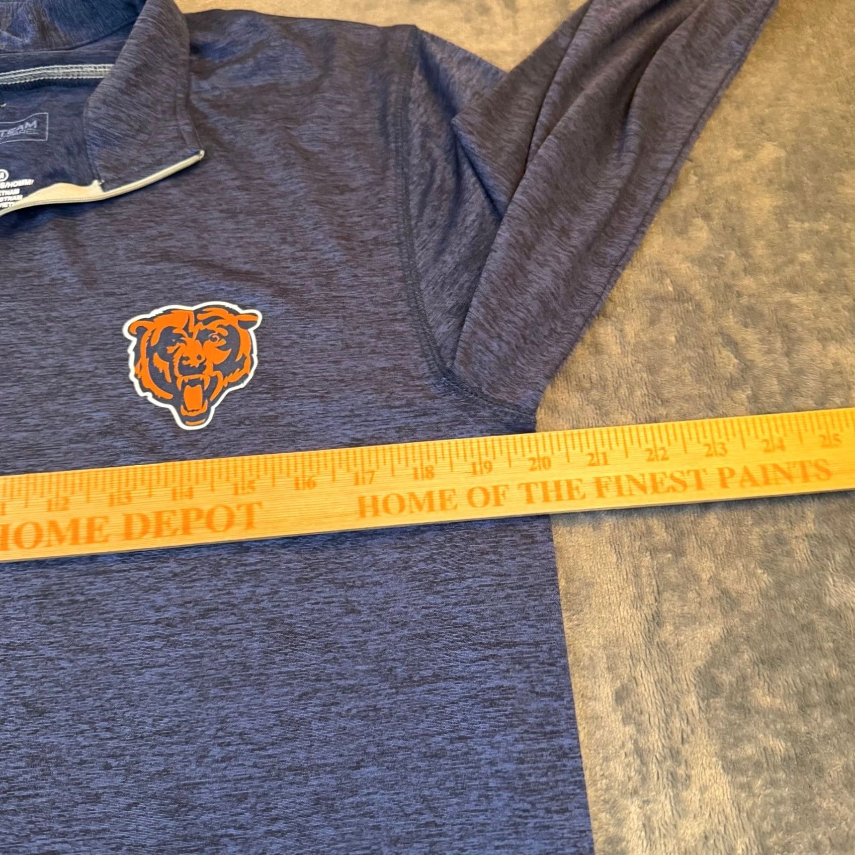 NFL NFL Chicago Bears Quarter Zip Pullover Mens Medium Blue Heathered Size US M / EU 48-50 / 2 - 6 Thumbnail