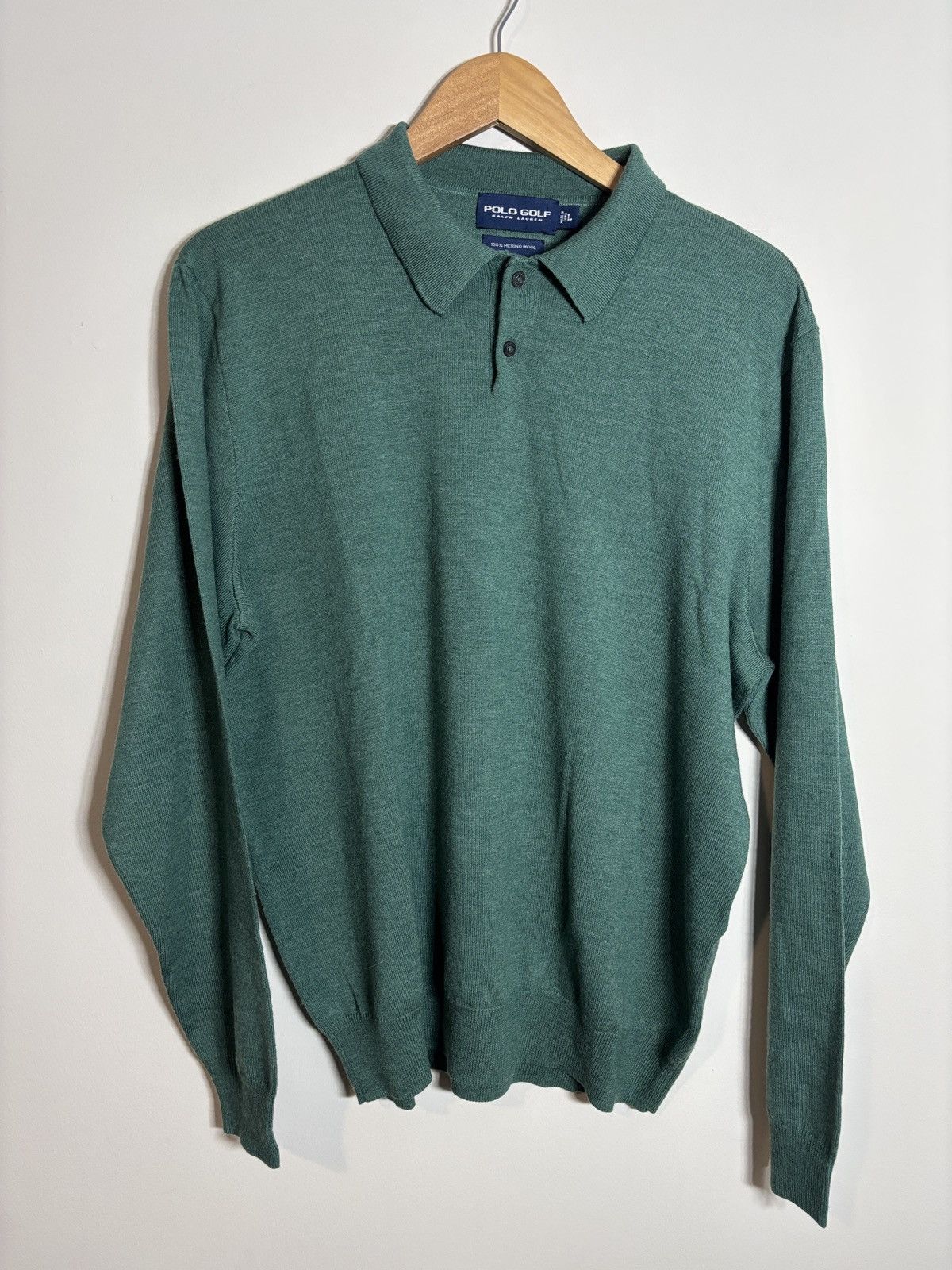 Polo Ralph Lauren Vintage Polo Golf Ralph Lauren Merino Wool Rugby Sweater Lg Size US L / EU 52-54 / 3 - 1 Thumbnail