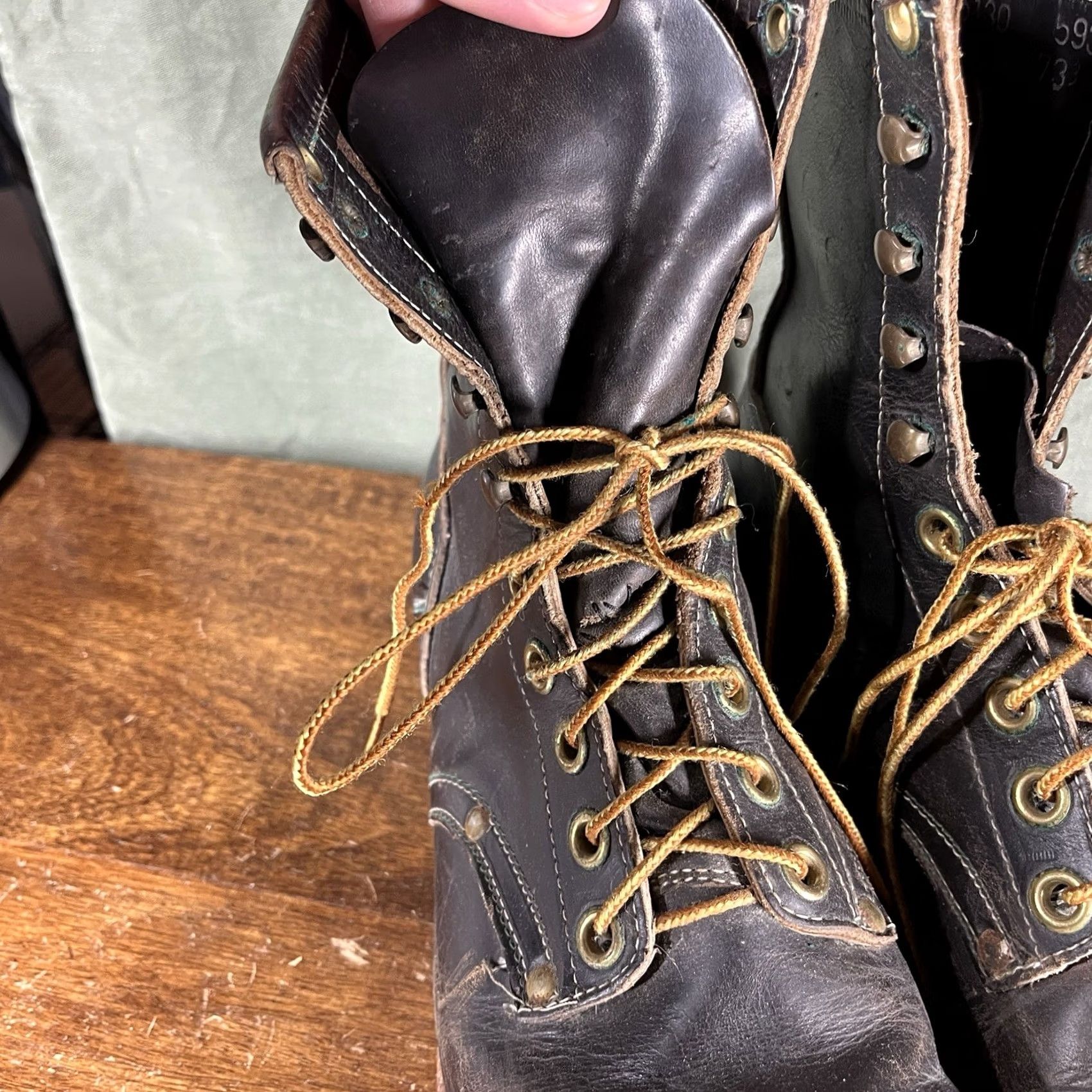 Vintage Vintage Leather Logger Steel Toe Work Boots Mens Size 13 Brown Neoprene Needs Repair Size US 13 / EU 46 - 4 Thumbnail